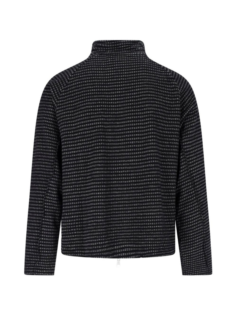 mfpen zip-up checked cardigan outlook