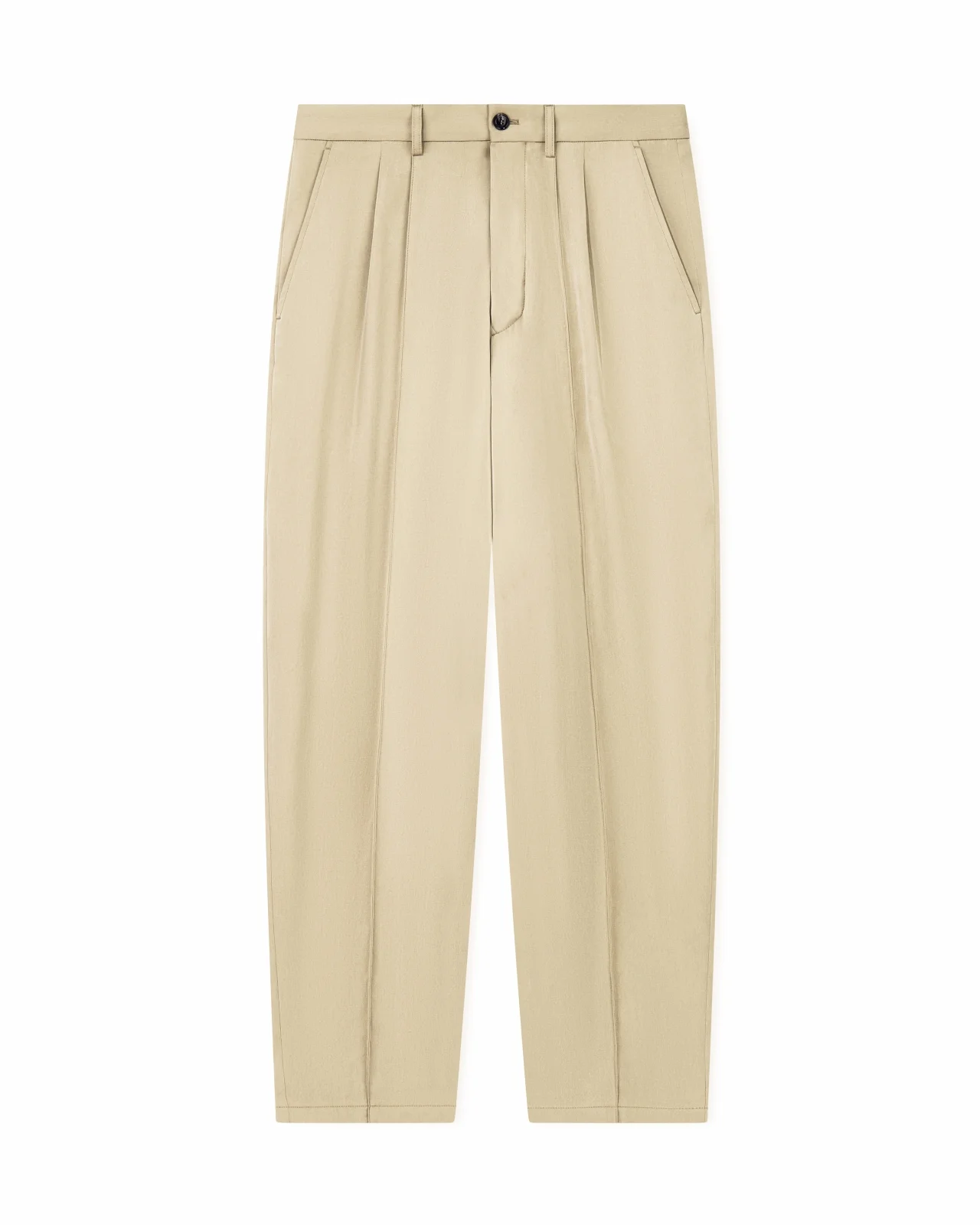 TROUSER REGULAR FIT WASHED LYOCELL POPLIN - 1