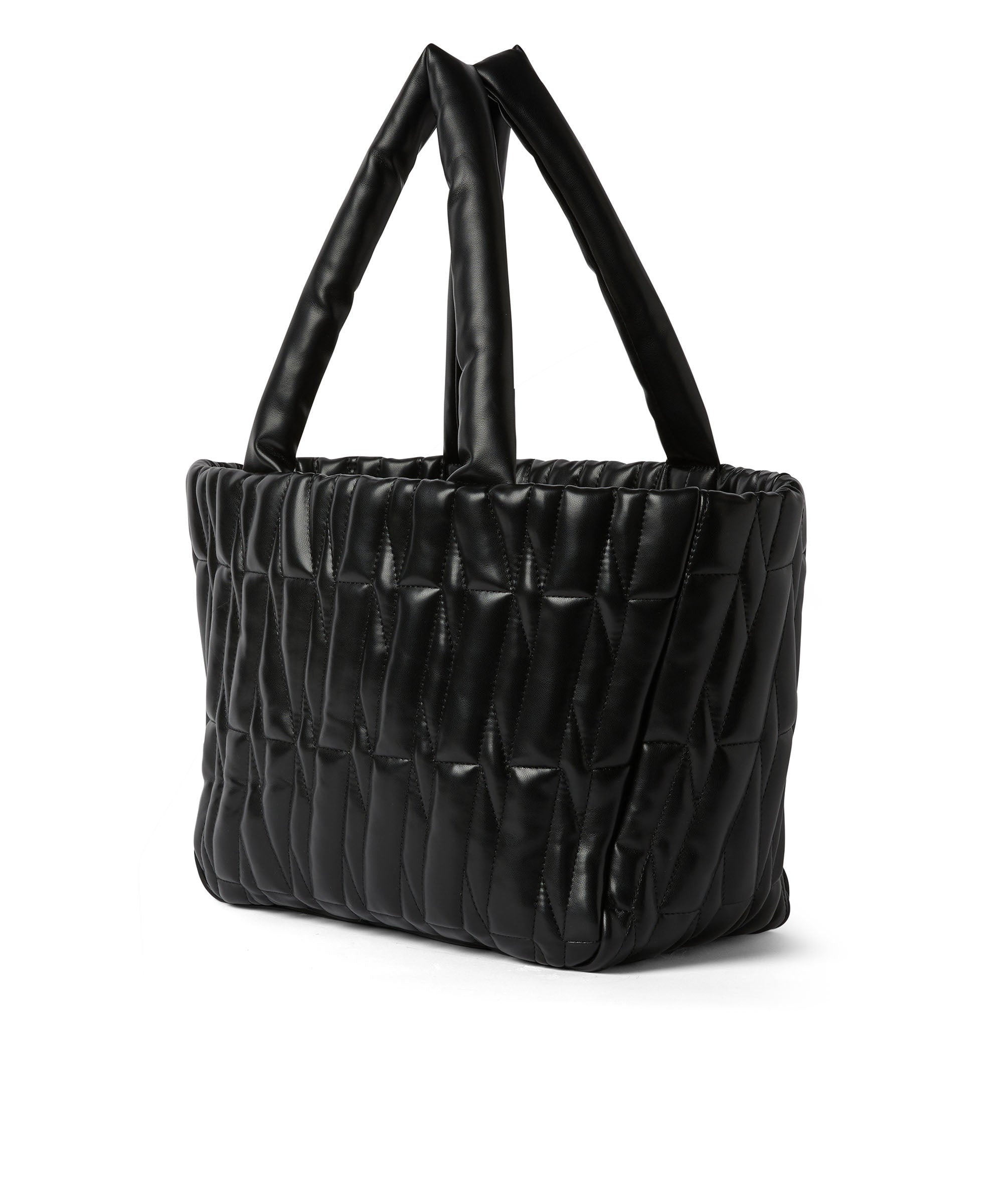 Quilted faux leather basket bag - 3