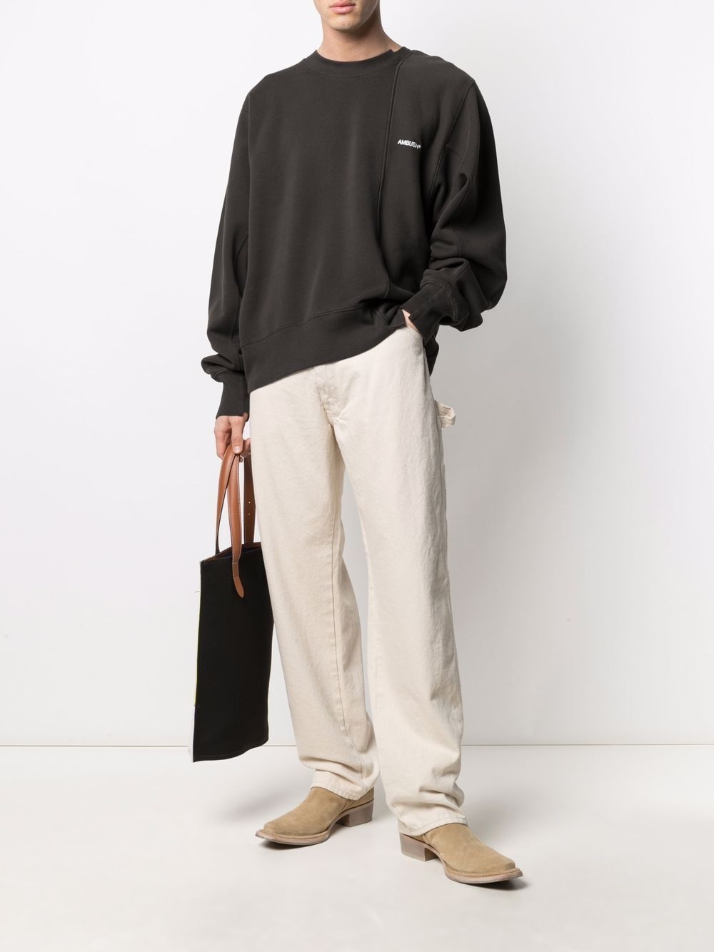 asymmetric-hem sweatshirt - 2