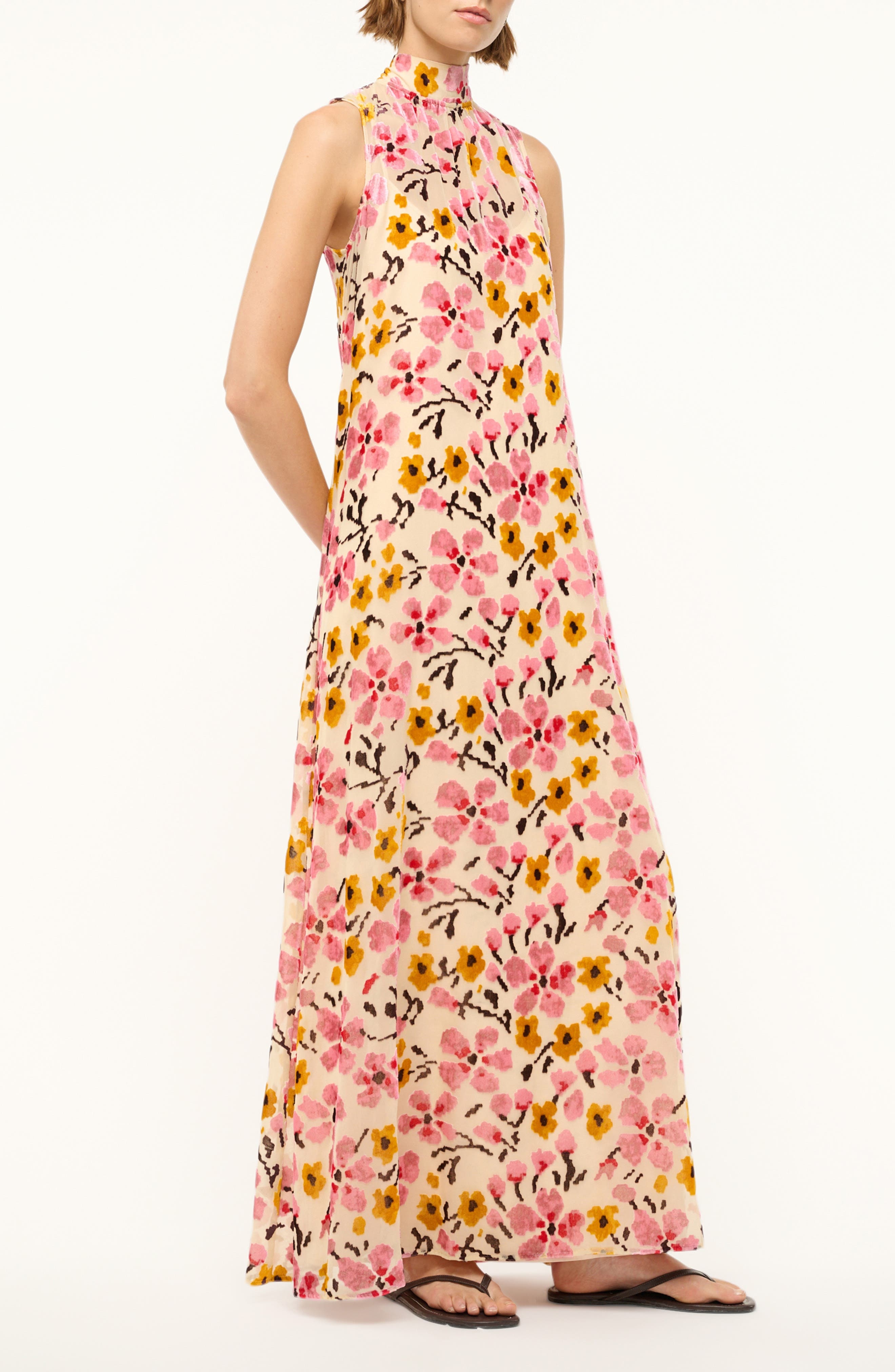 STAUD Albee Floral Sleeveless Maxi Dress in Blossom Floral Tapestry at Nordstrom - 3