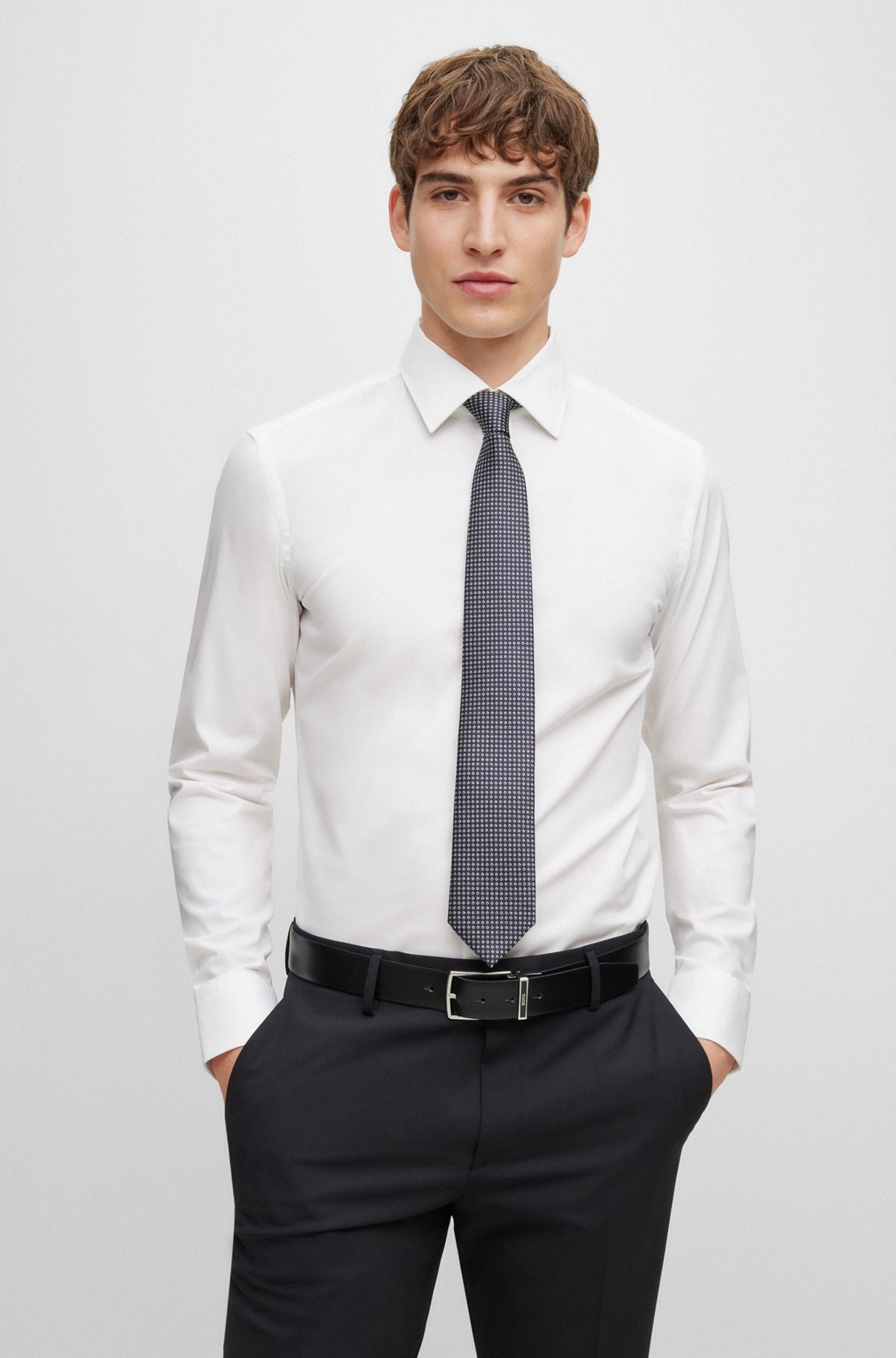 SILK-JACQUARD TIE WITH MICRO PATTERN - 2
