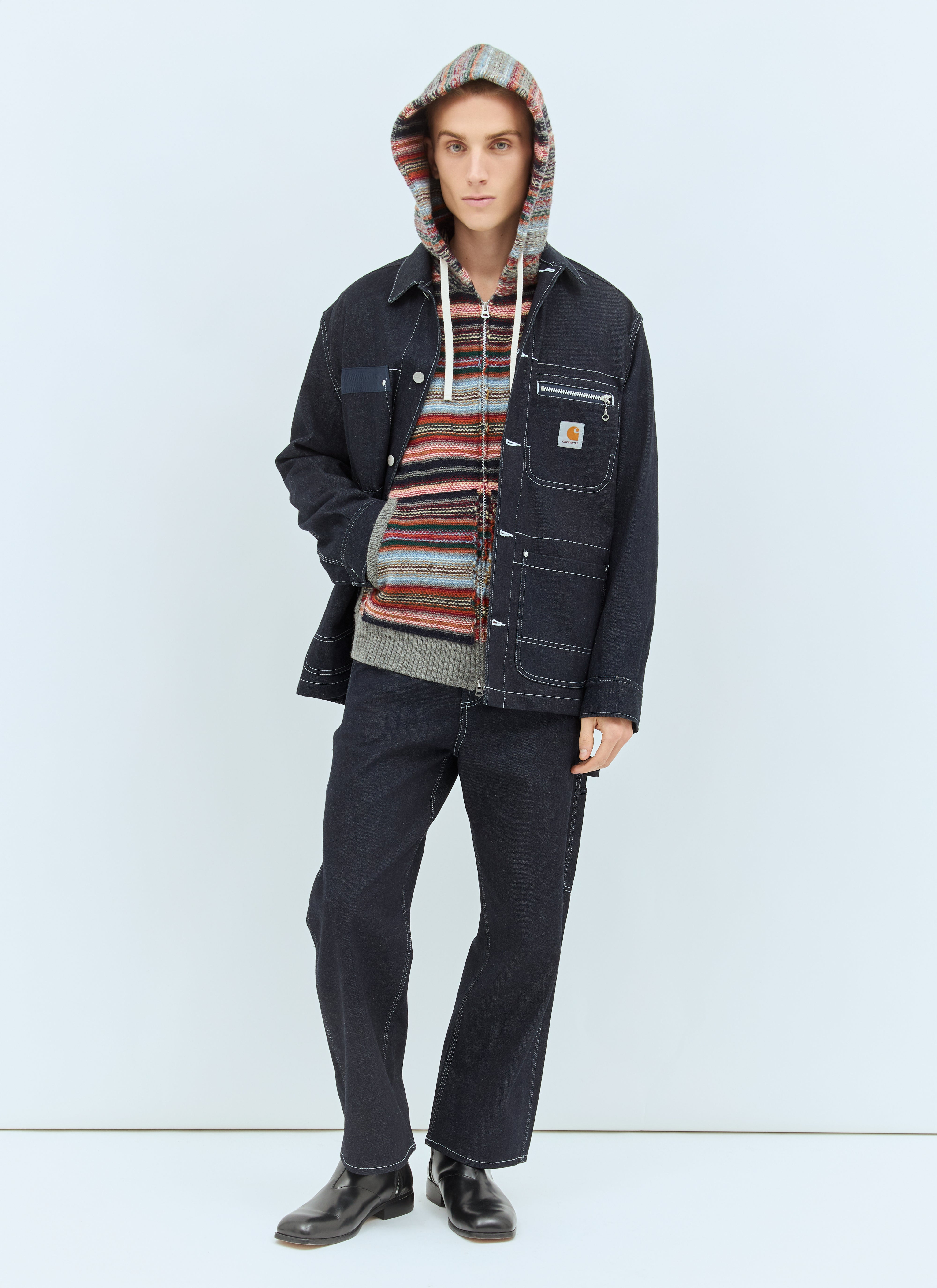 Junya Watanabe Men Striped Hooded Cardigan - 2