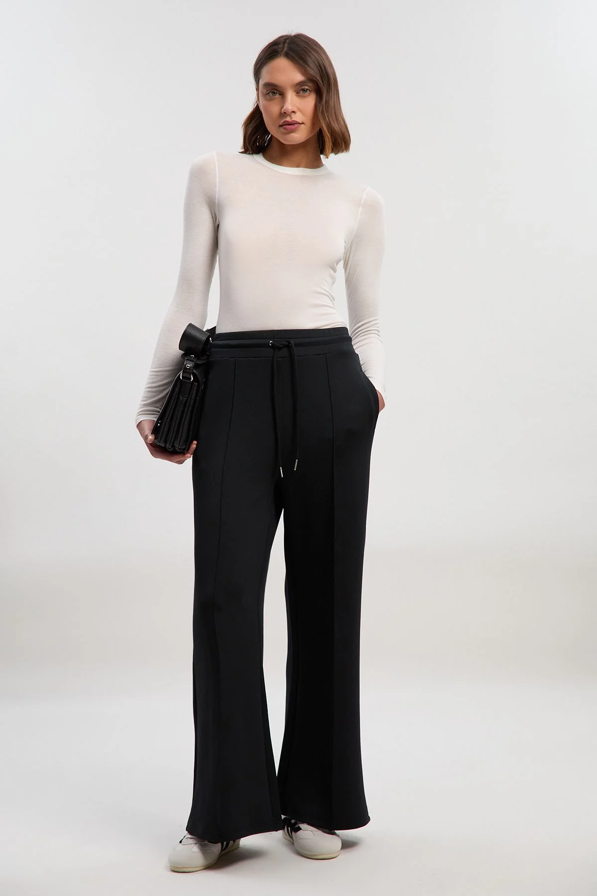 Premium Luxe Lounge Cosy Jersey Draw String Waist KM Branded Trousers - 1