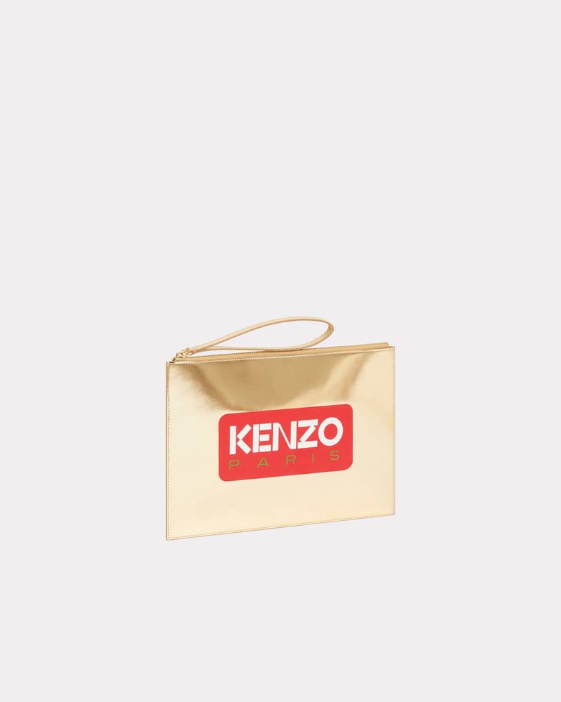 'KENZO Emboss' large leather clutch 1