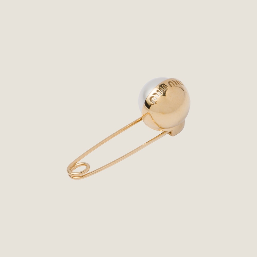 Metal and pearl brooch - 2