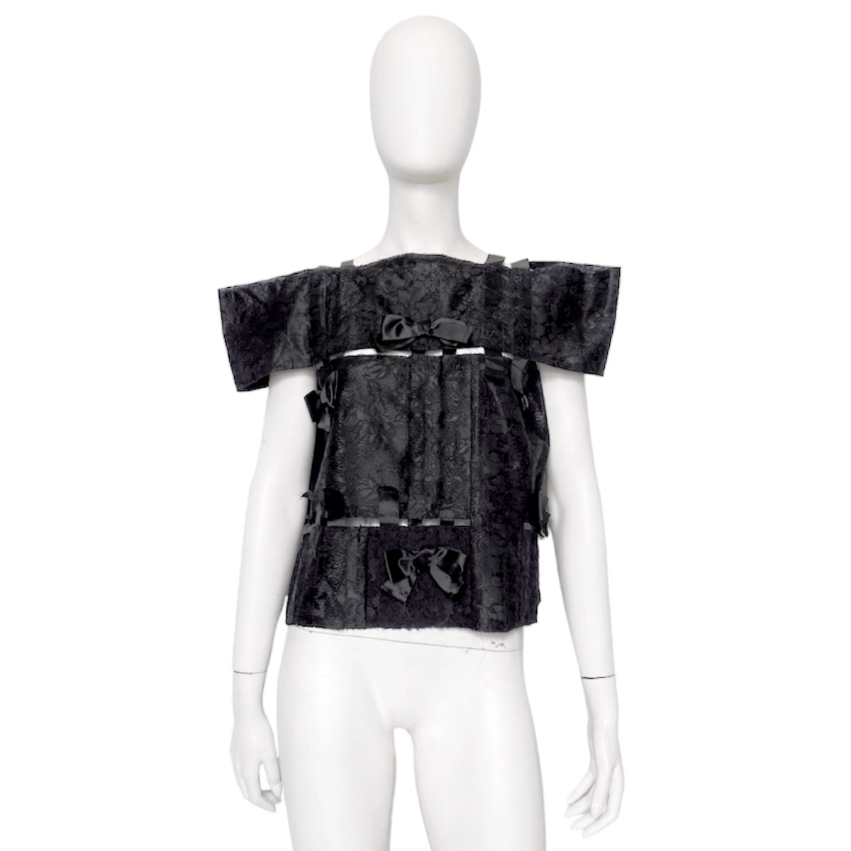Comme des Garçons Fall 2015 Floral Lace top with Ribbons - 4