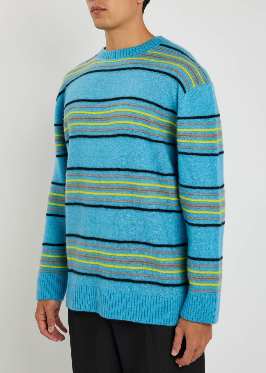 The Elder Statesman Nimbus Reef Striped Cashmere-blend Knit Sweatshirt - 2