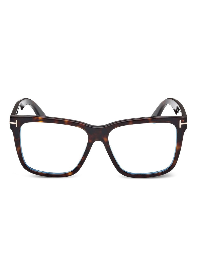 tortoiseshell square clip-on glasses 1