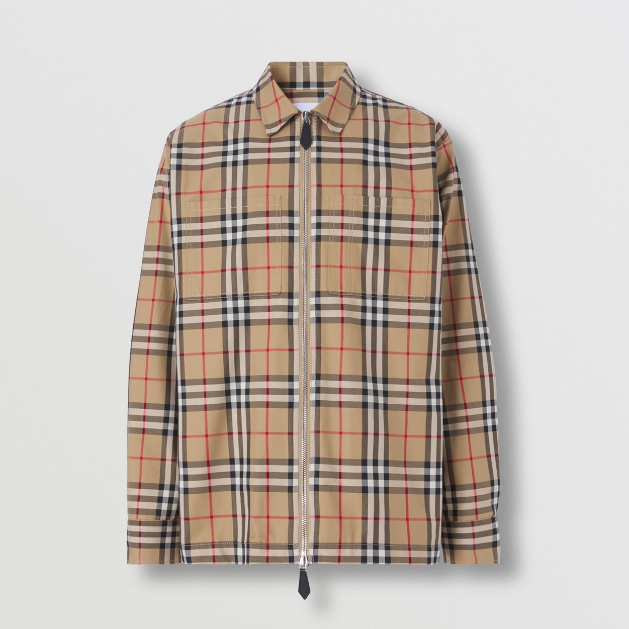 Monster Graphic Check Cotton Zip-front Shirt - 1