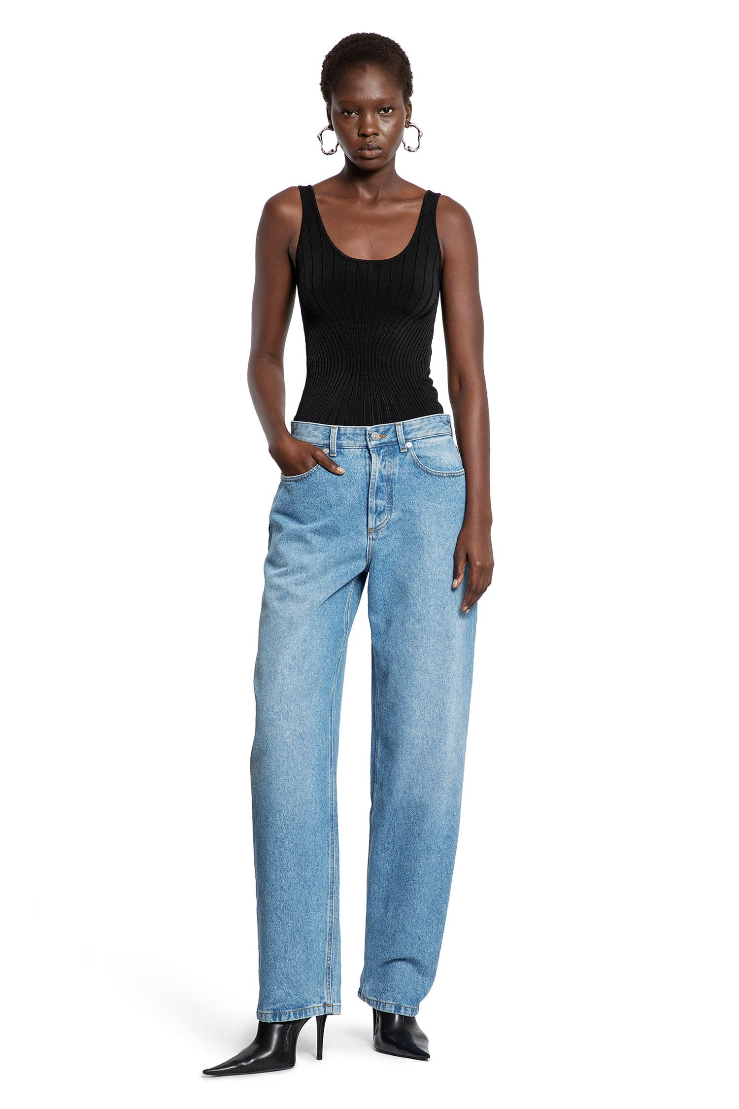 Laced-Up-Wide-Leg-Jeans - 5