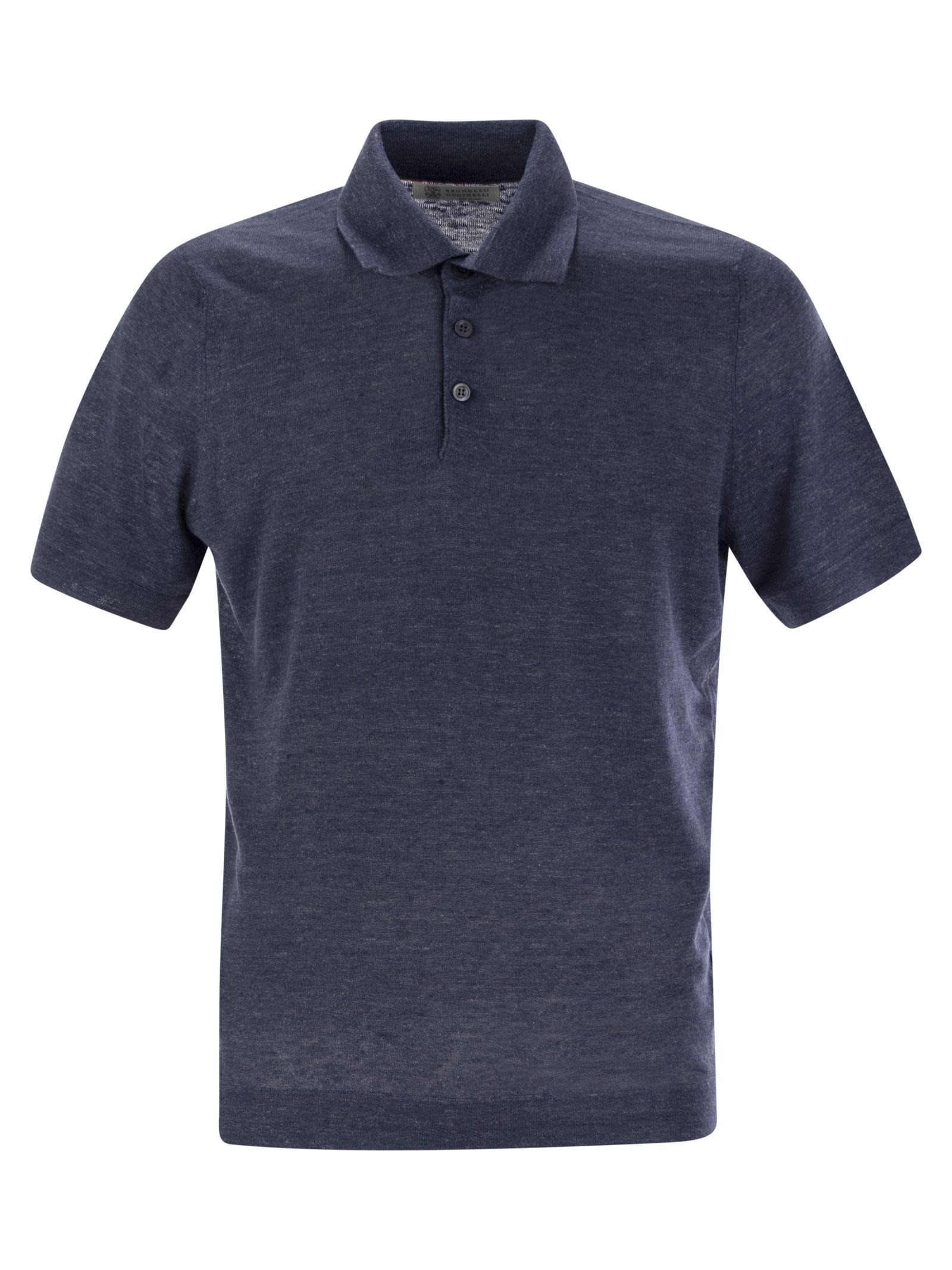 Brunello Cucinelli Men Linen And Cotton Knit Polo Shirt - 1