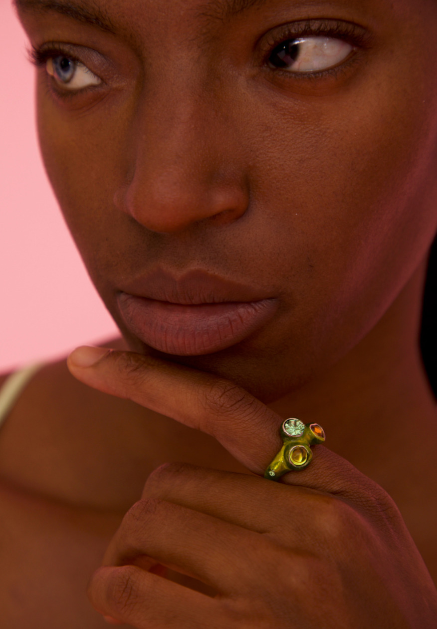 LIME MULTI FLORENCE RING - 2