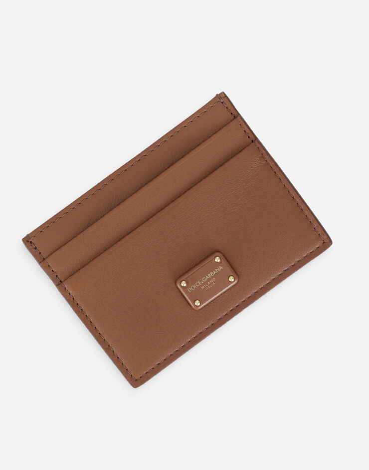 Calfskin card holder with branded plate - 4