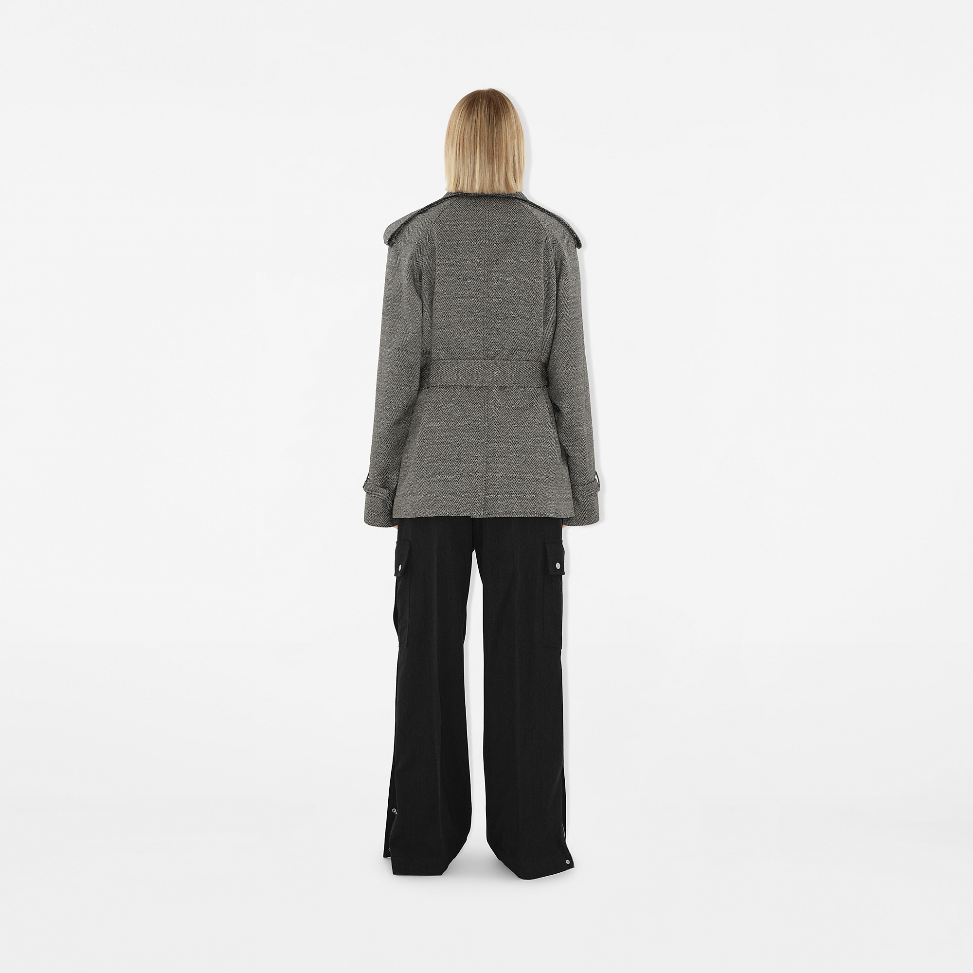 Wool Silk Trench Jacket - 4