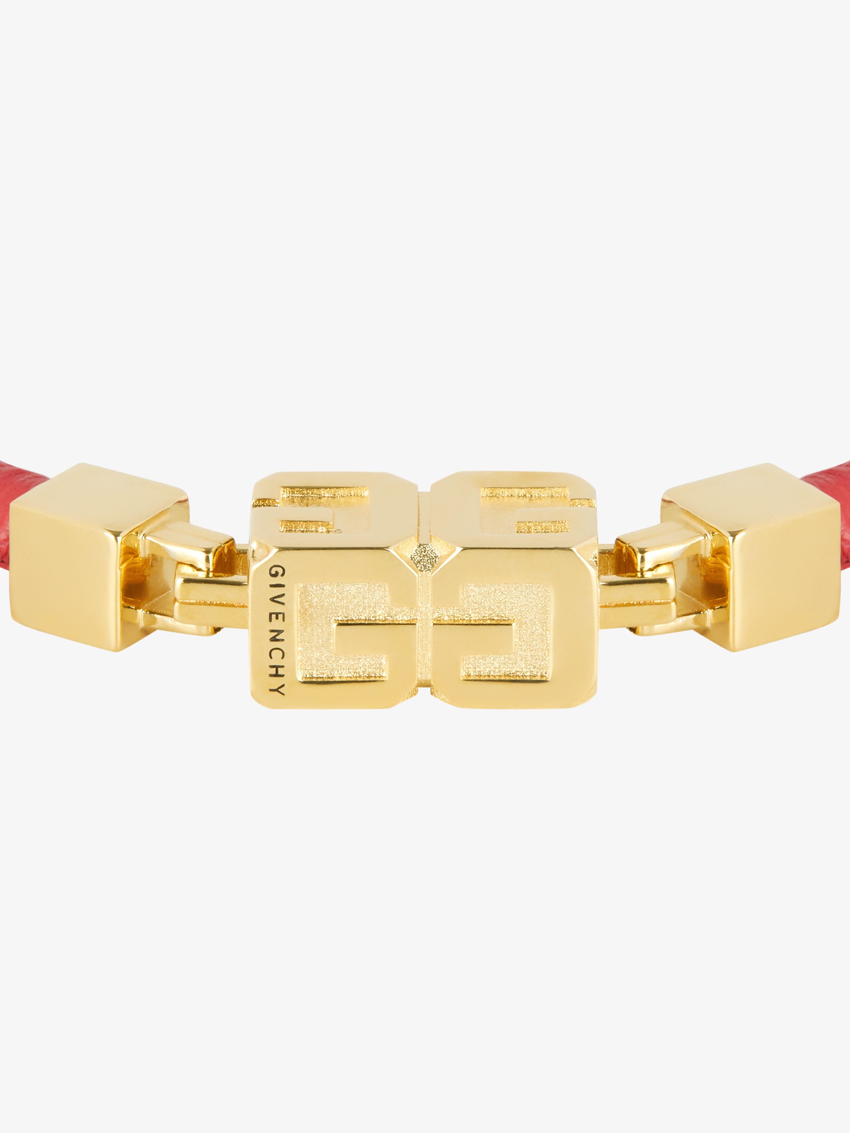 G CUBE BRACELET IN LEATHER AND METAL - 2
