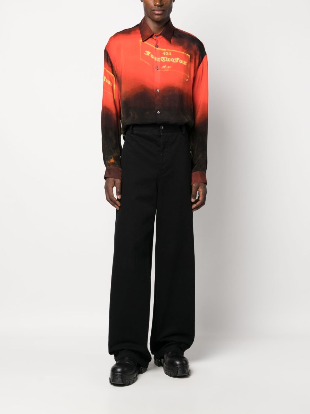graphic-print button-up shirt - 2