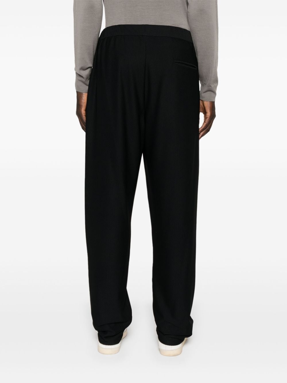 waffle-effect tapered trousers - 4