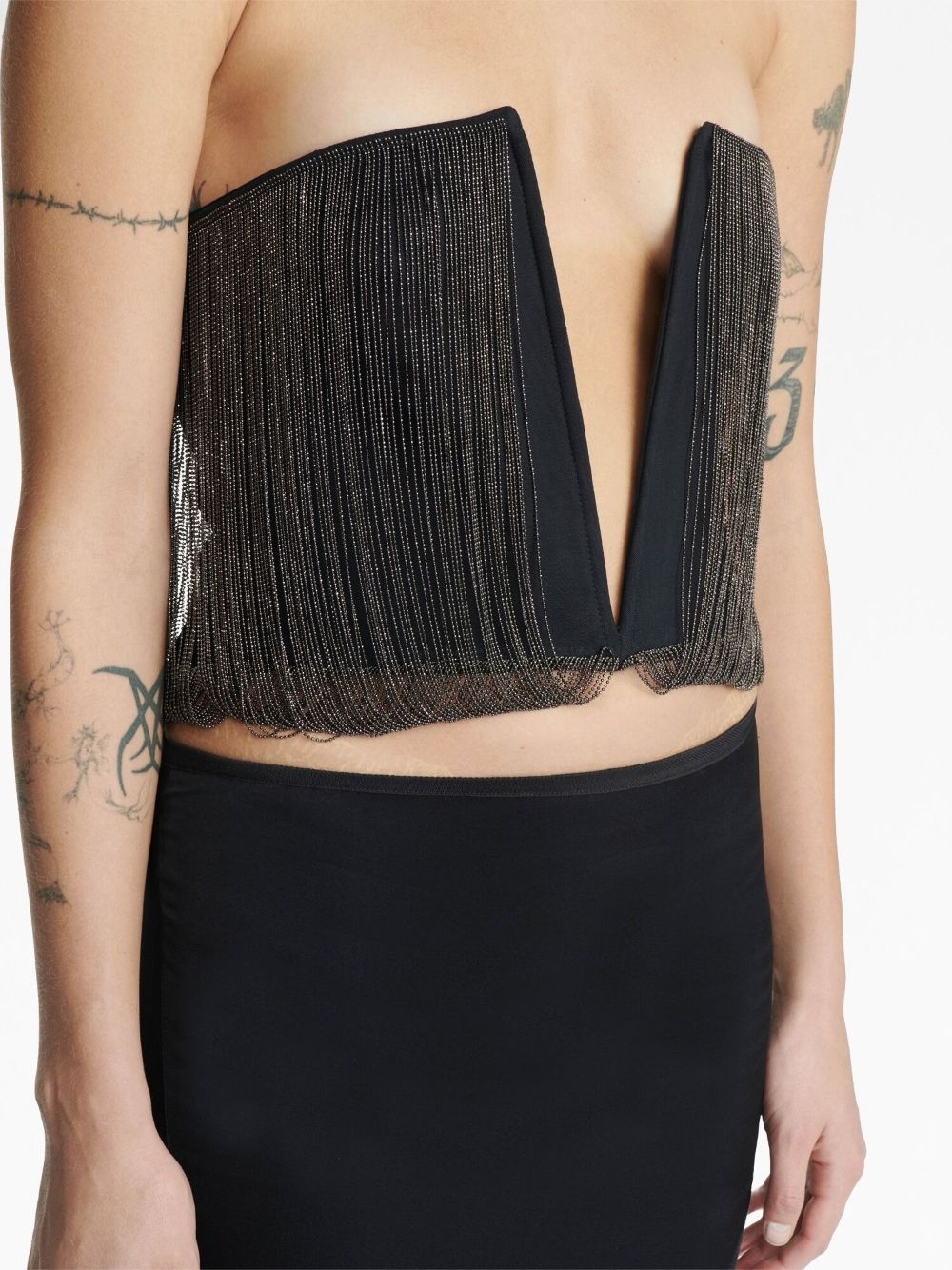 beaded plunge tank top - 5