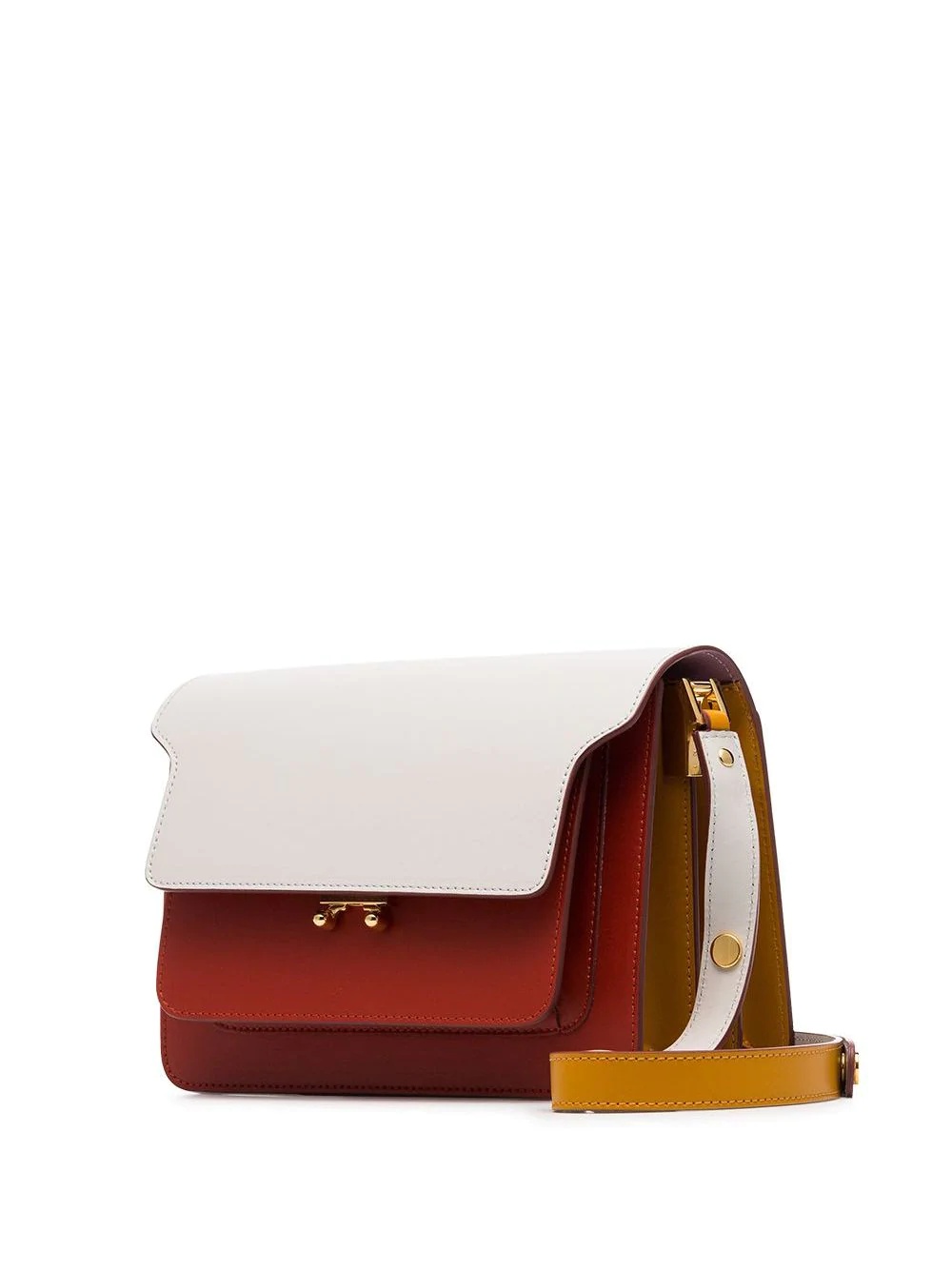 white, yellow and red trunk small leather shoulder bag - 4