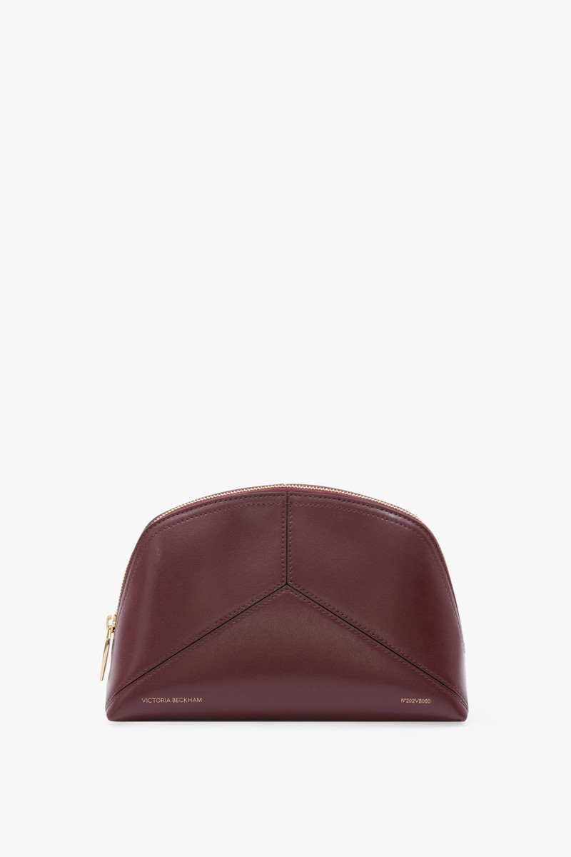 Victoria Large Travel Pouch In Burgundy Leather 1
