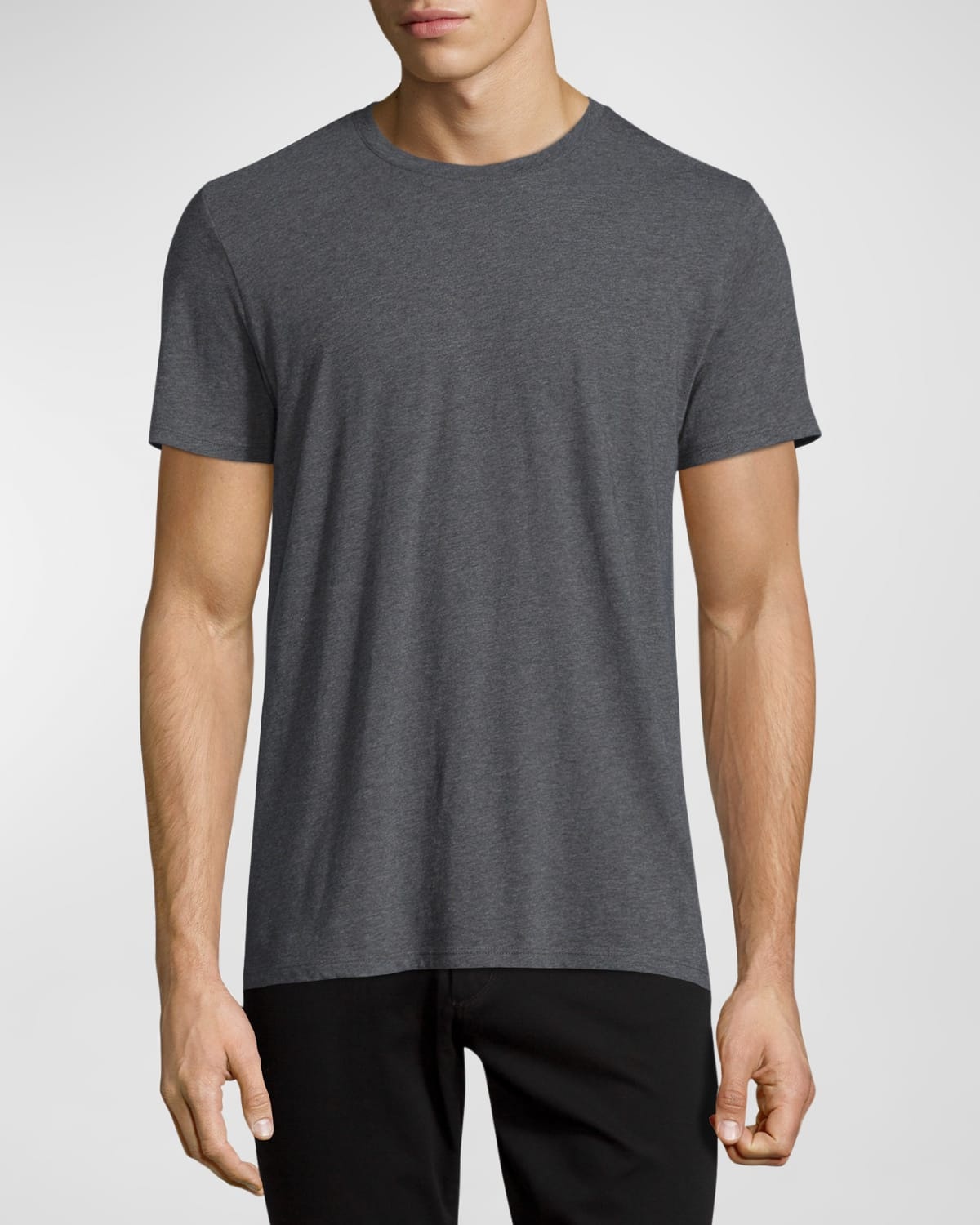 Men's Short-Sleeve Pima Crewneck Jersey T-Shirt, Black - 2
