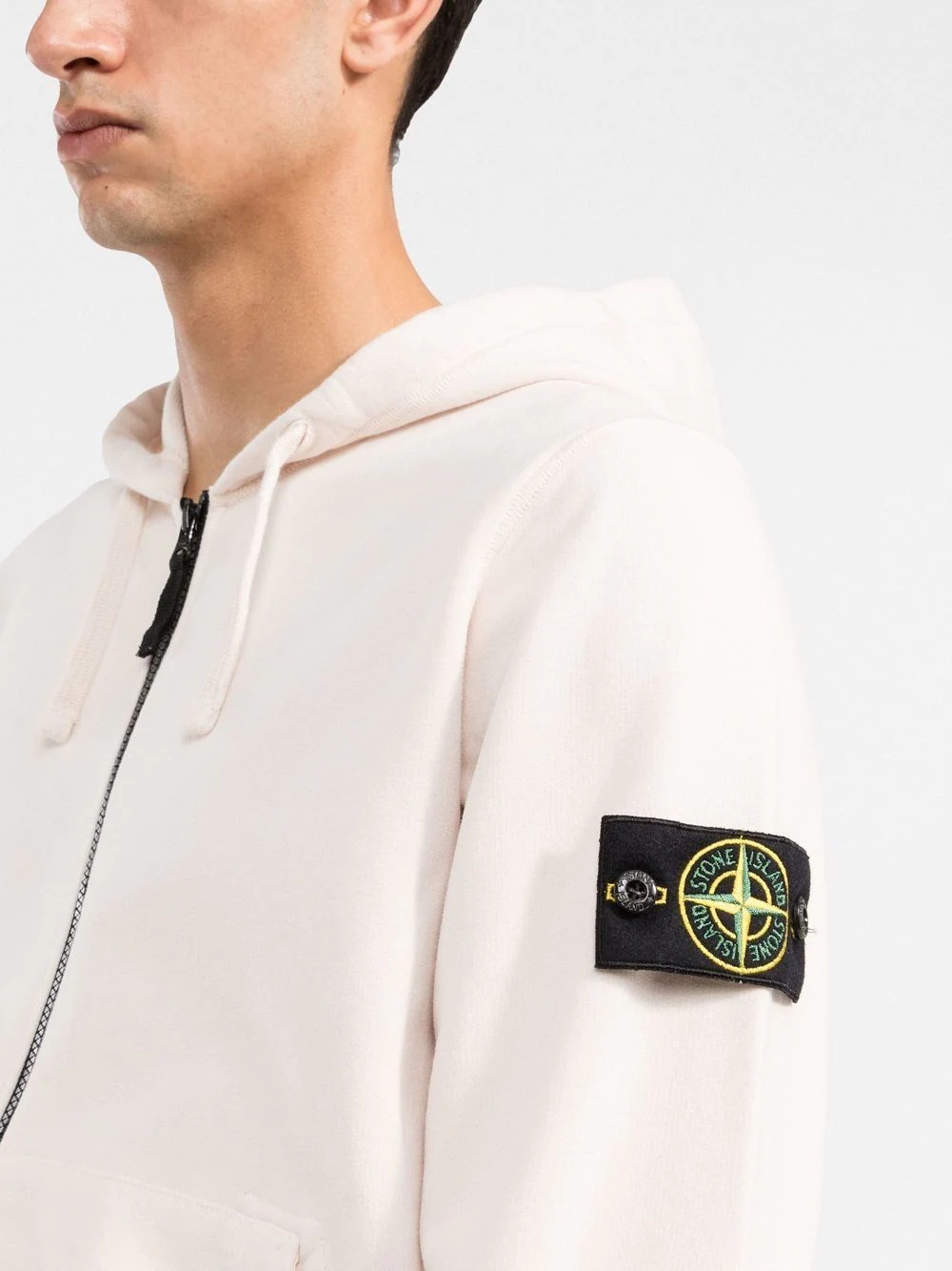 Compass-patch zip-up hoodie - 5