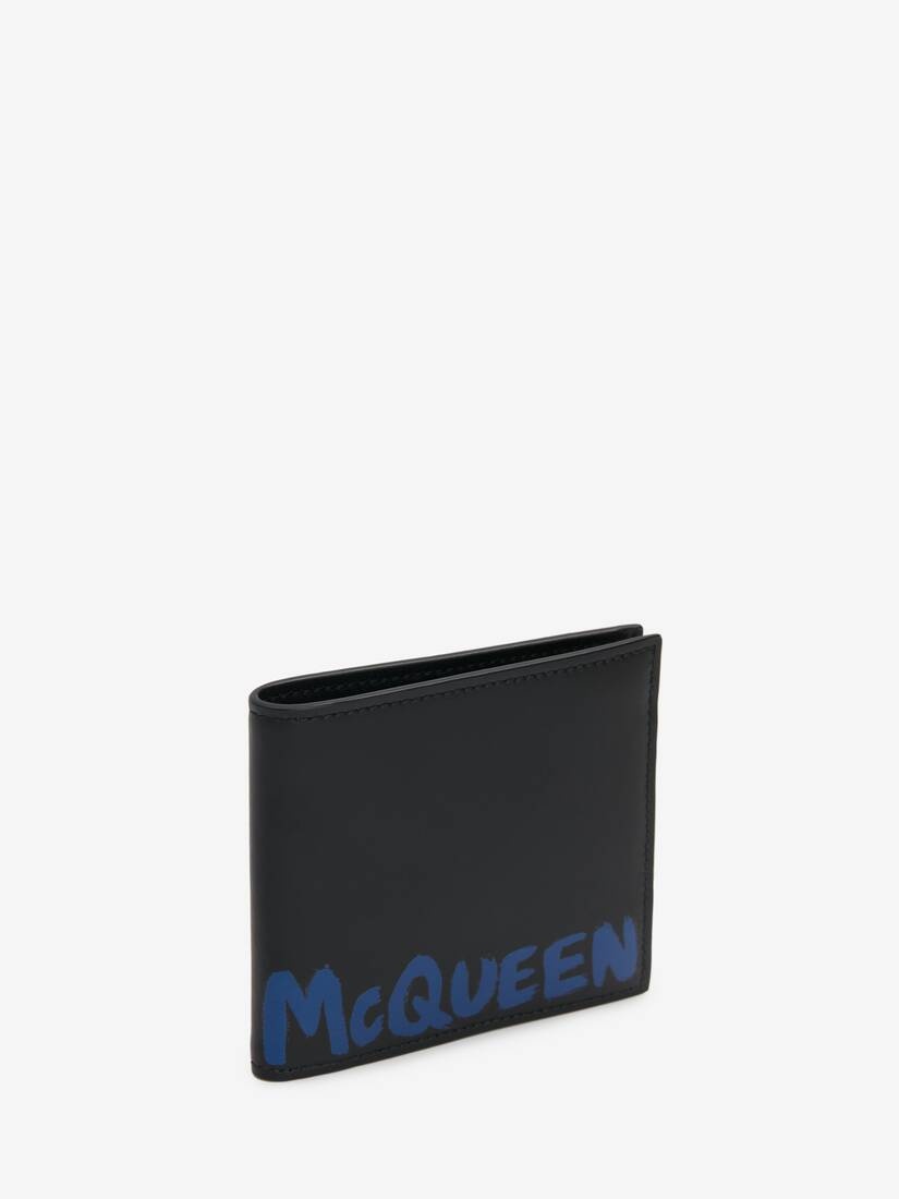 Men's McQueen Graffiti Billfold Wallet in Black - 2