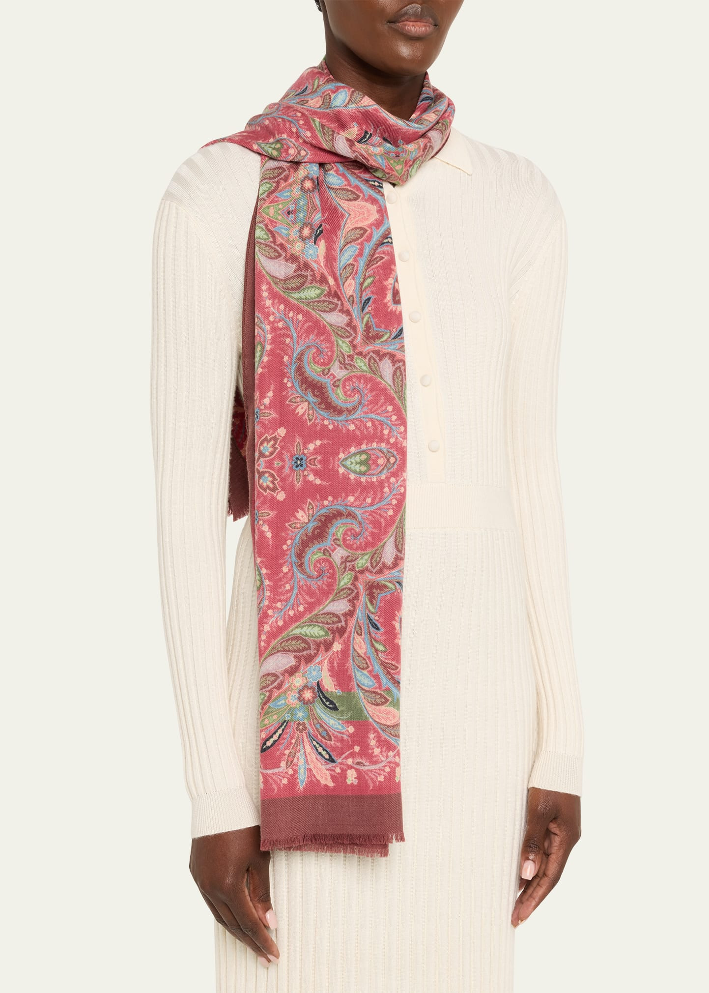 Boheme Paisley Wool Scarf - 2