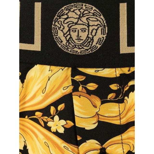 Barocco print silk boxer shorts - 3