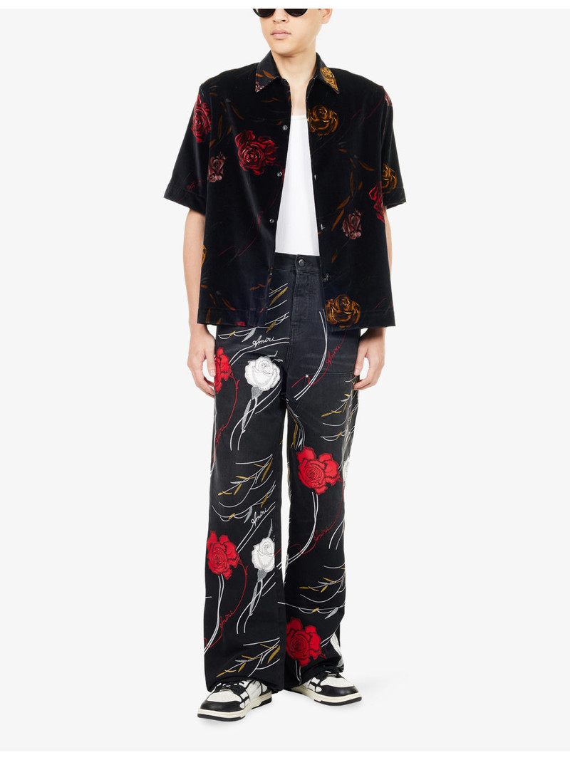AMIRI Floral Velvet Cotton Shirt outlook