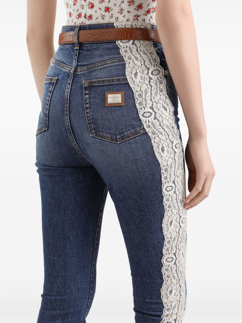 lace panel denim jeans 5