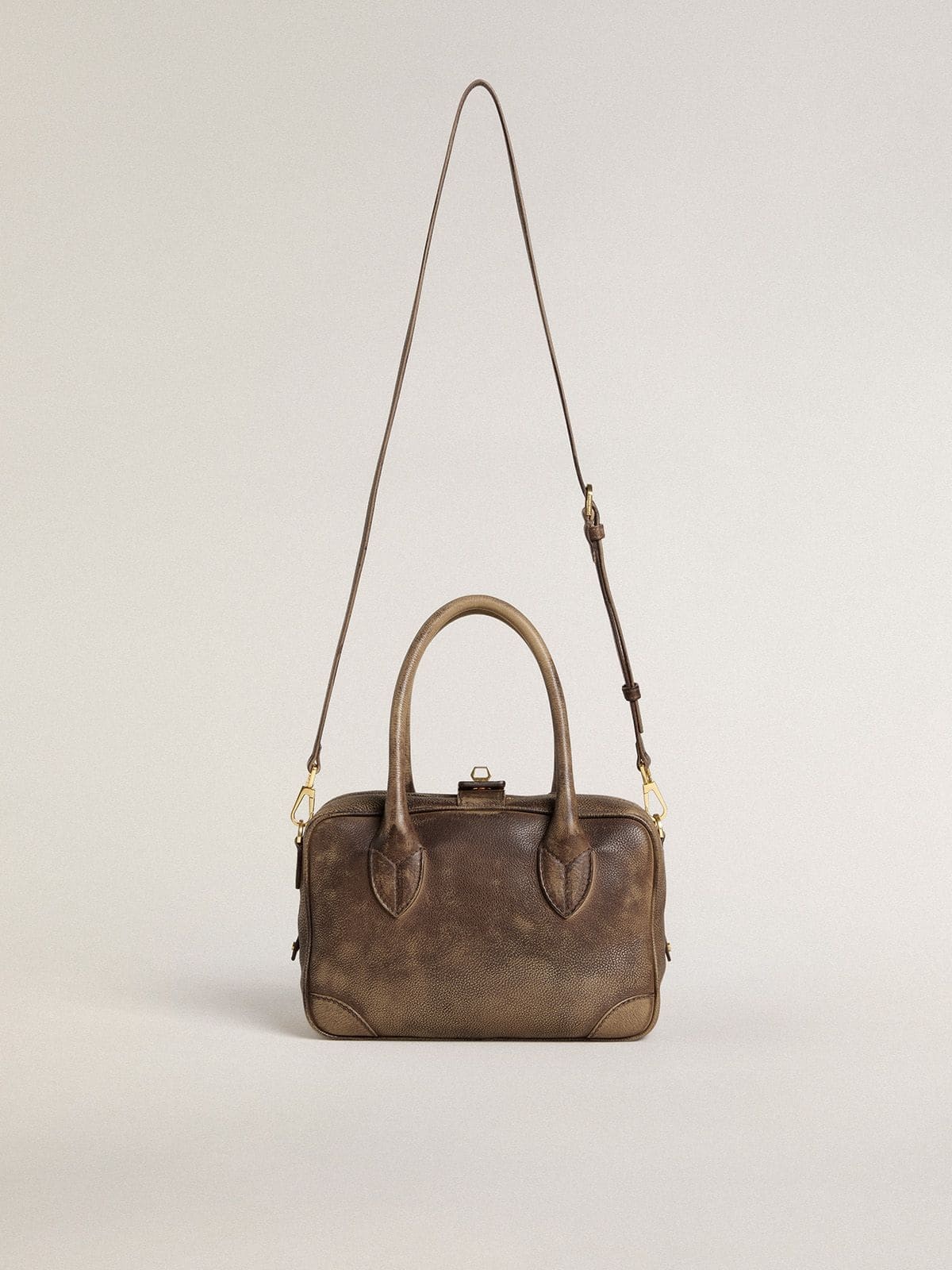 Vita Bag in brown vintage leather with gold details - 4