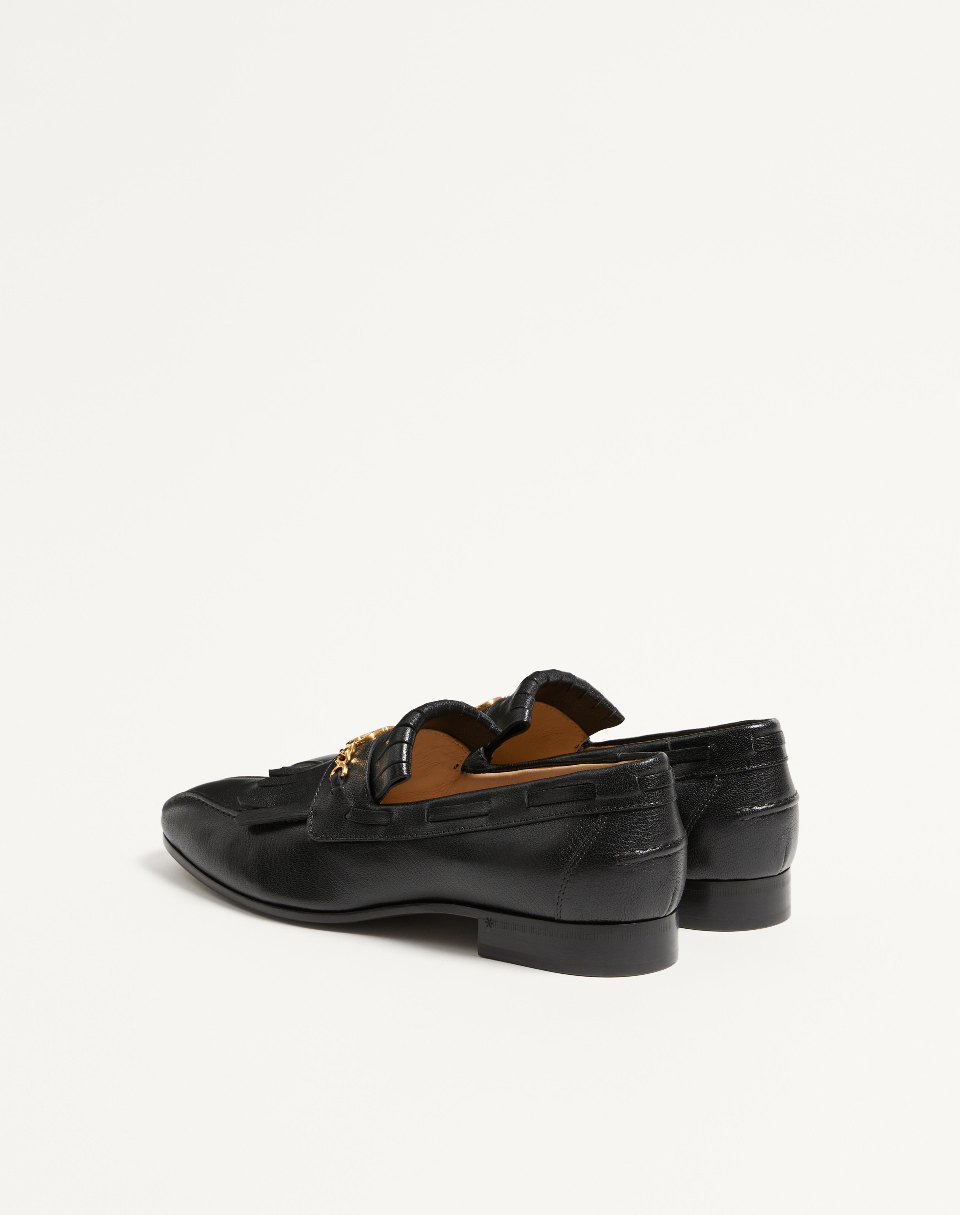 VLOGO SIGNATURE KIDSKIN LOAFER WITH FRINGES - 5