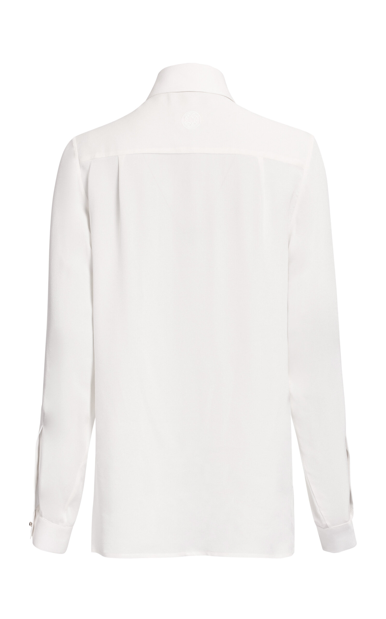 Long Silk Georgette Shirt white - 3