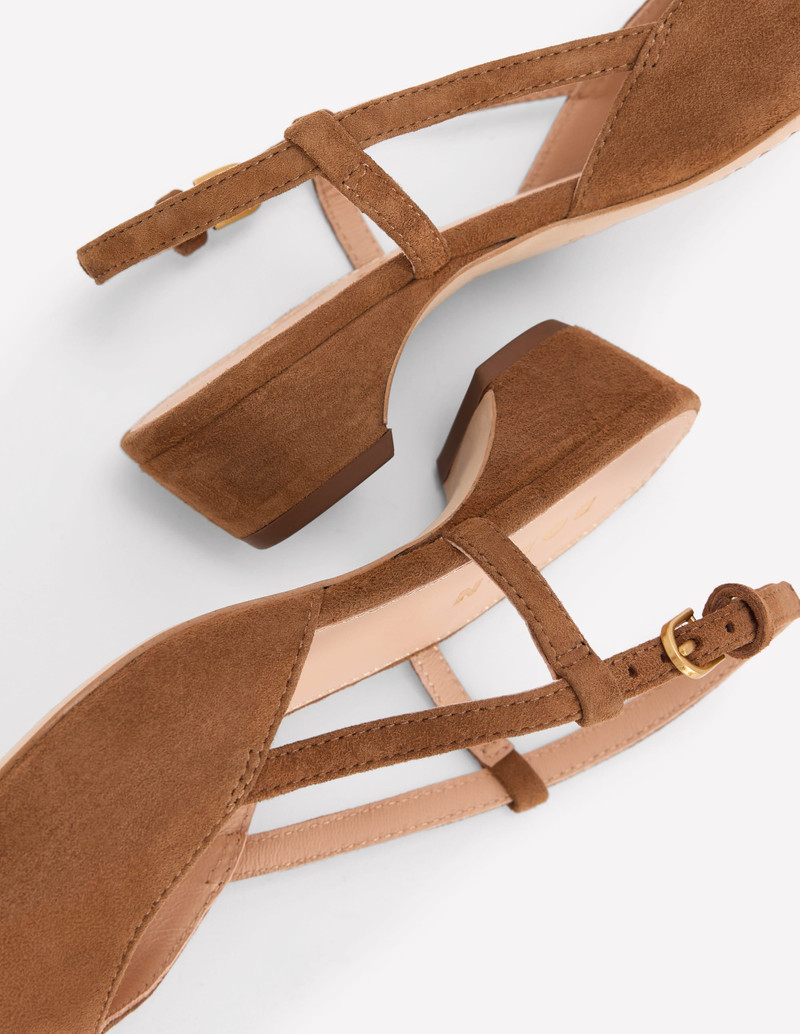 Mini Block Sling Backs-Raw Umber 4