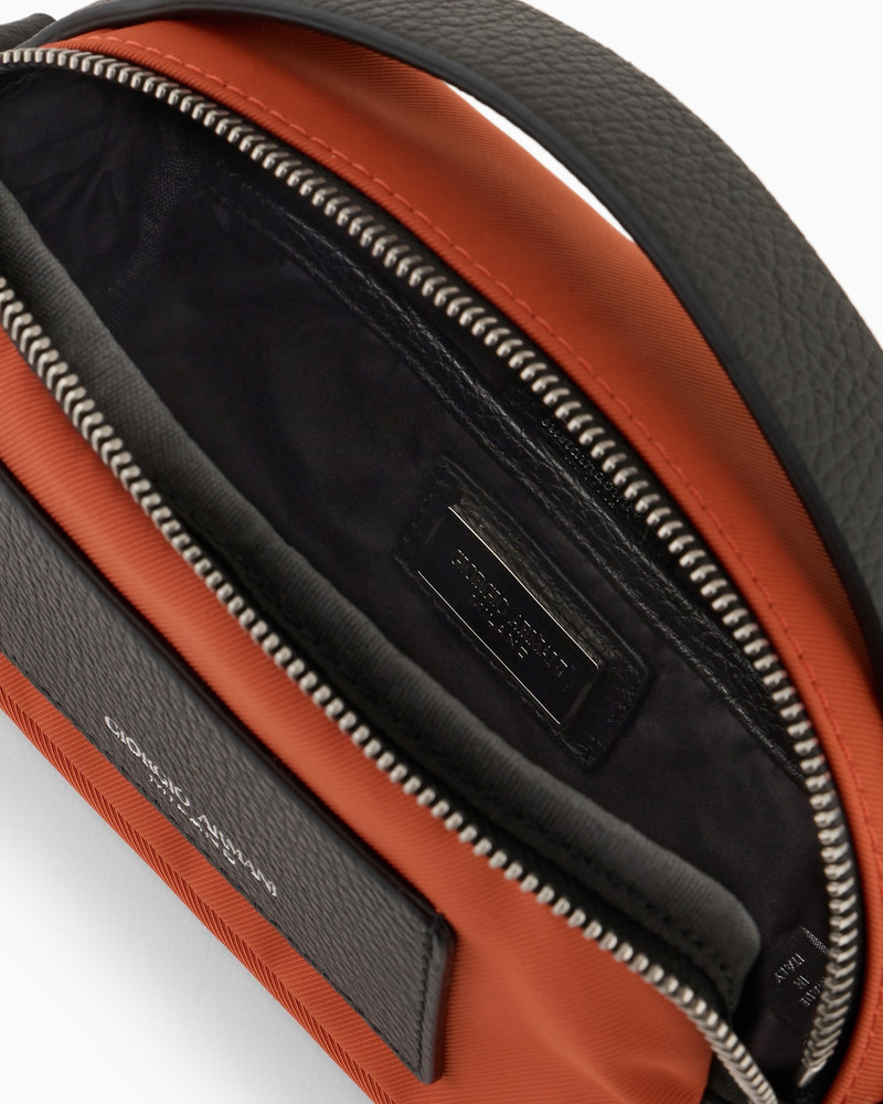 Mini crossbody bag in nylon and leather 4