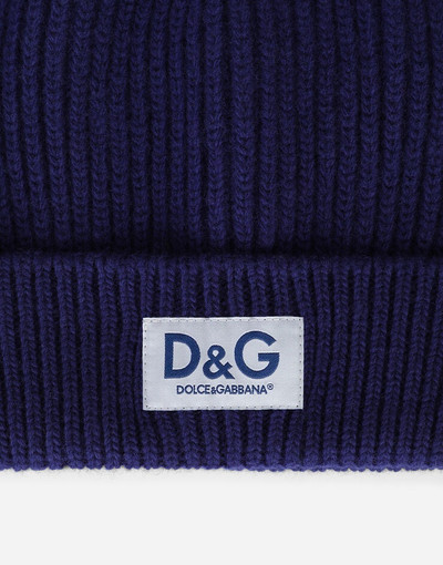 Dolce & Gabbana Knit cashmere hat with D&G patch outlook