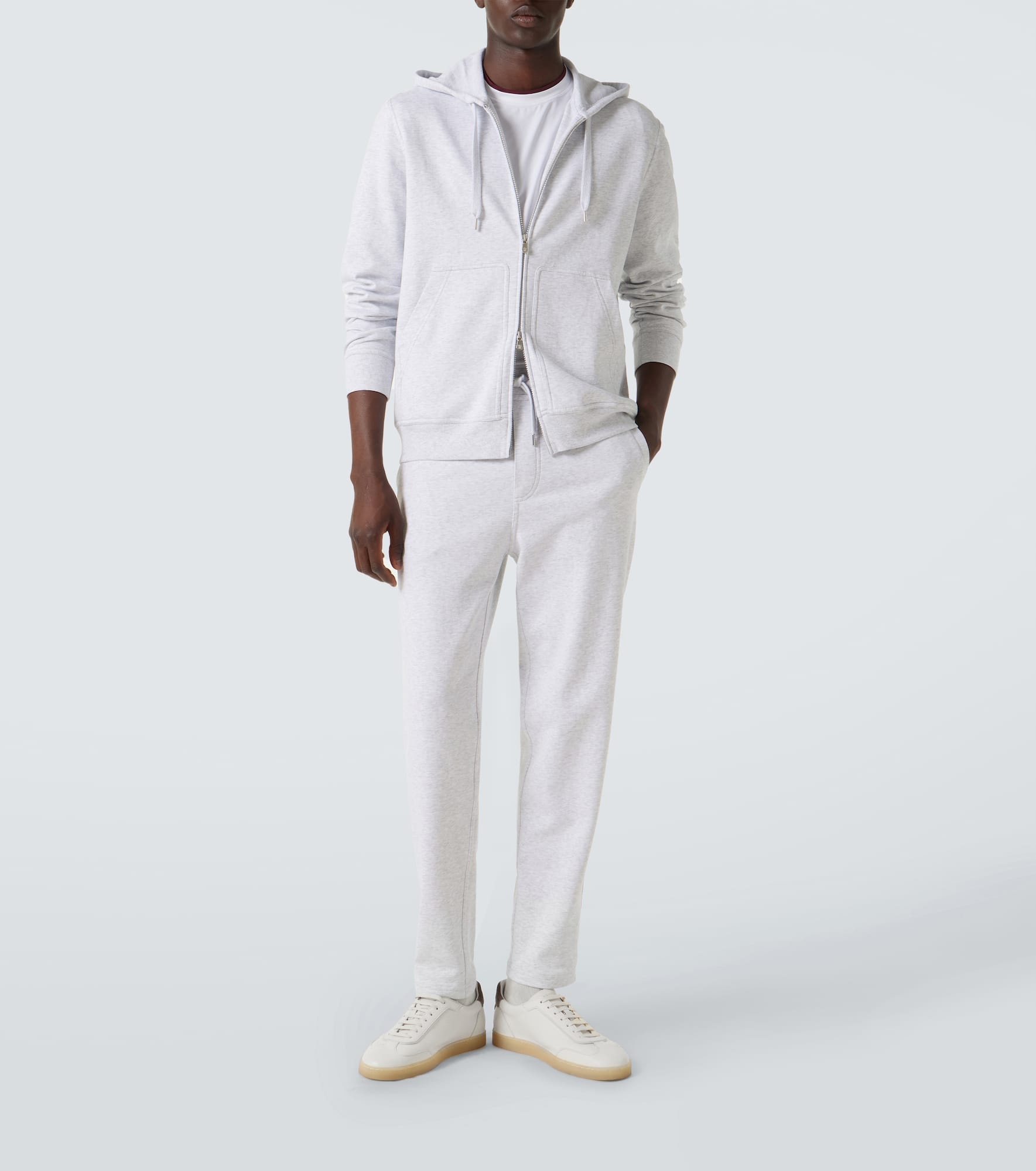 Cotton-blend jersey zip-up hoodie - 2