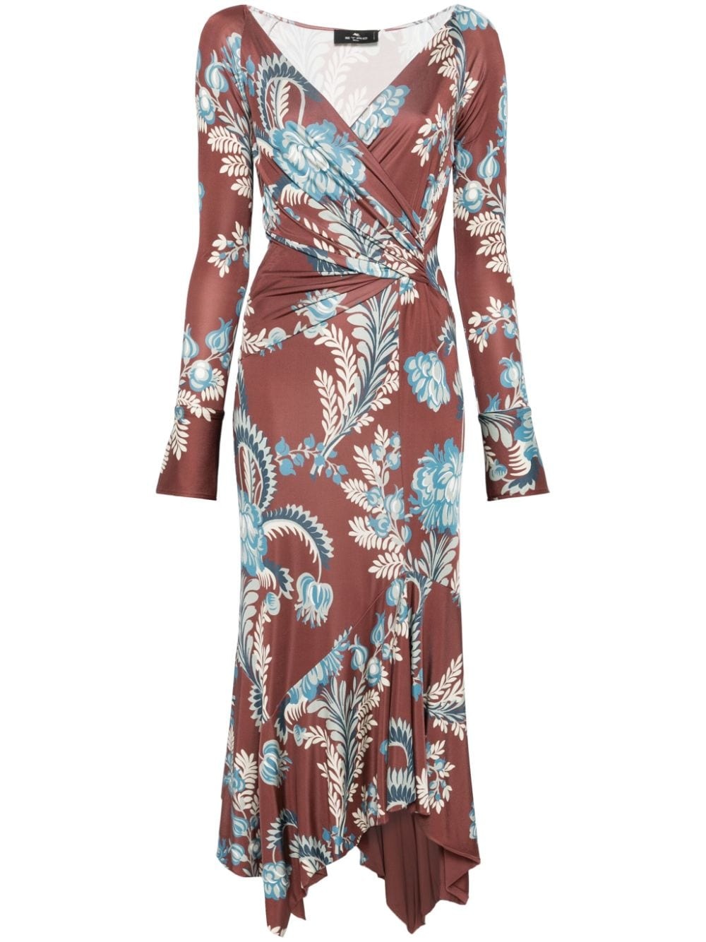 foliage-print jersey maxi dress - 1