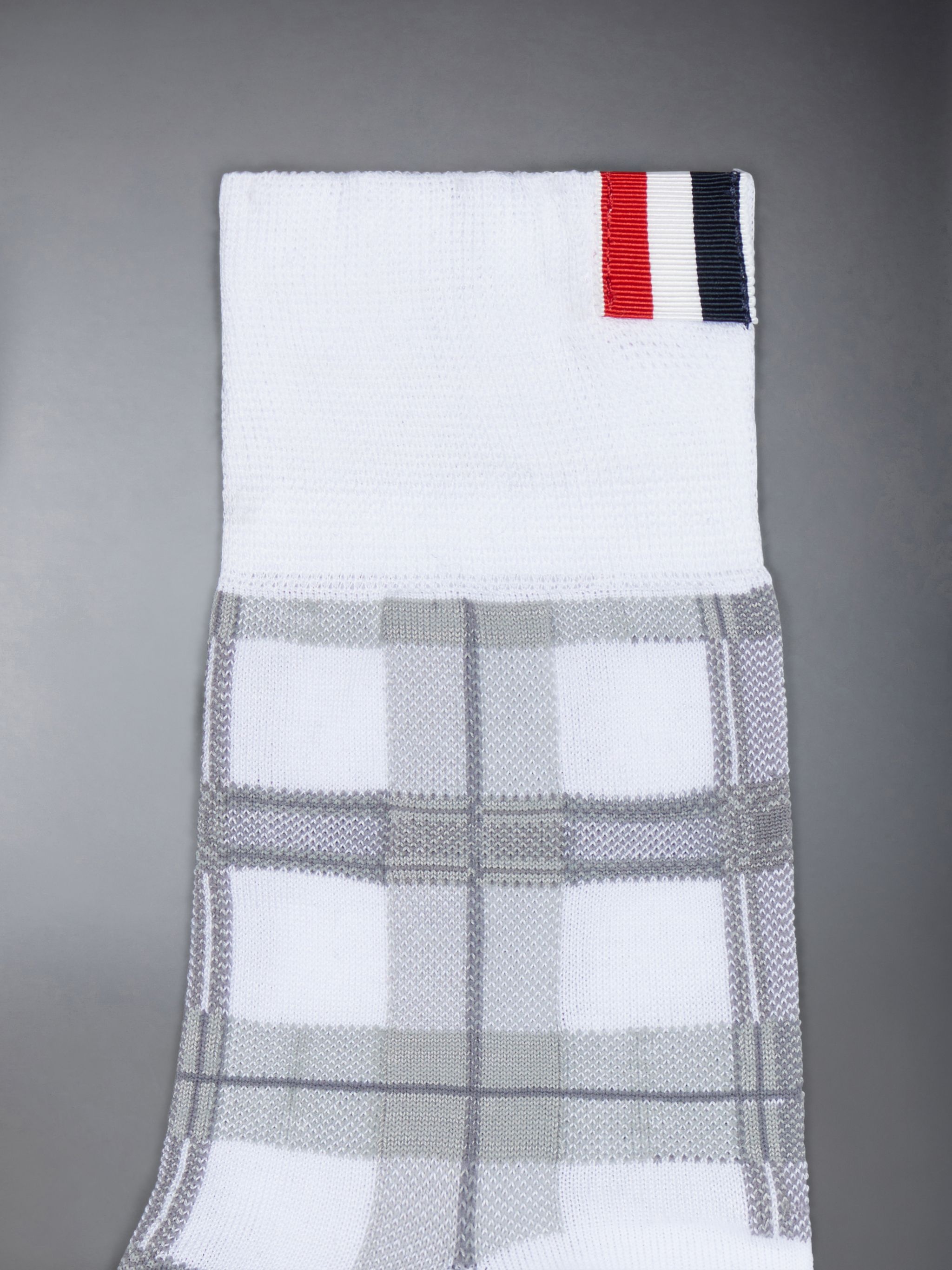 check-jacquard cotton socks - 2