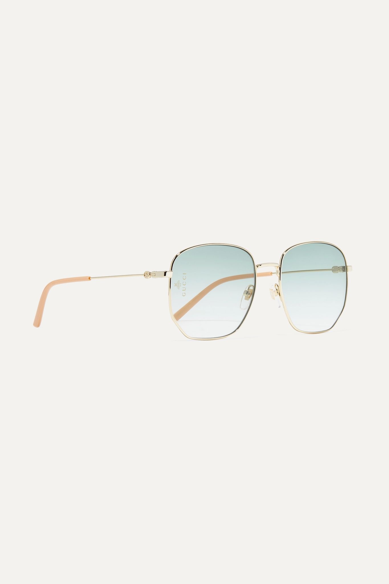 Hexagon-frame gold-tone and acetate sunglasses - 3