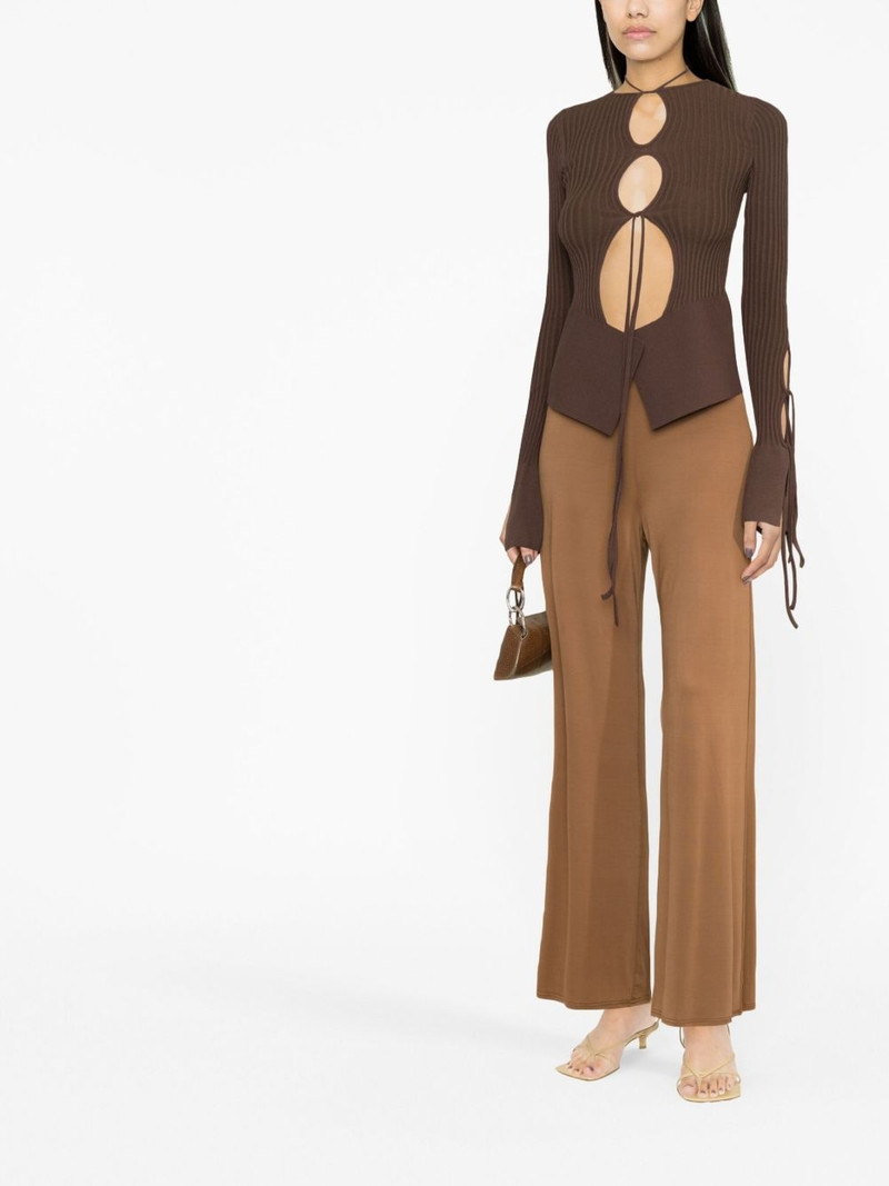 ANDREĀDAMO tie-fastening long-sleeve knitted top outlook
