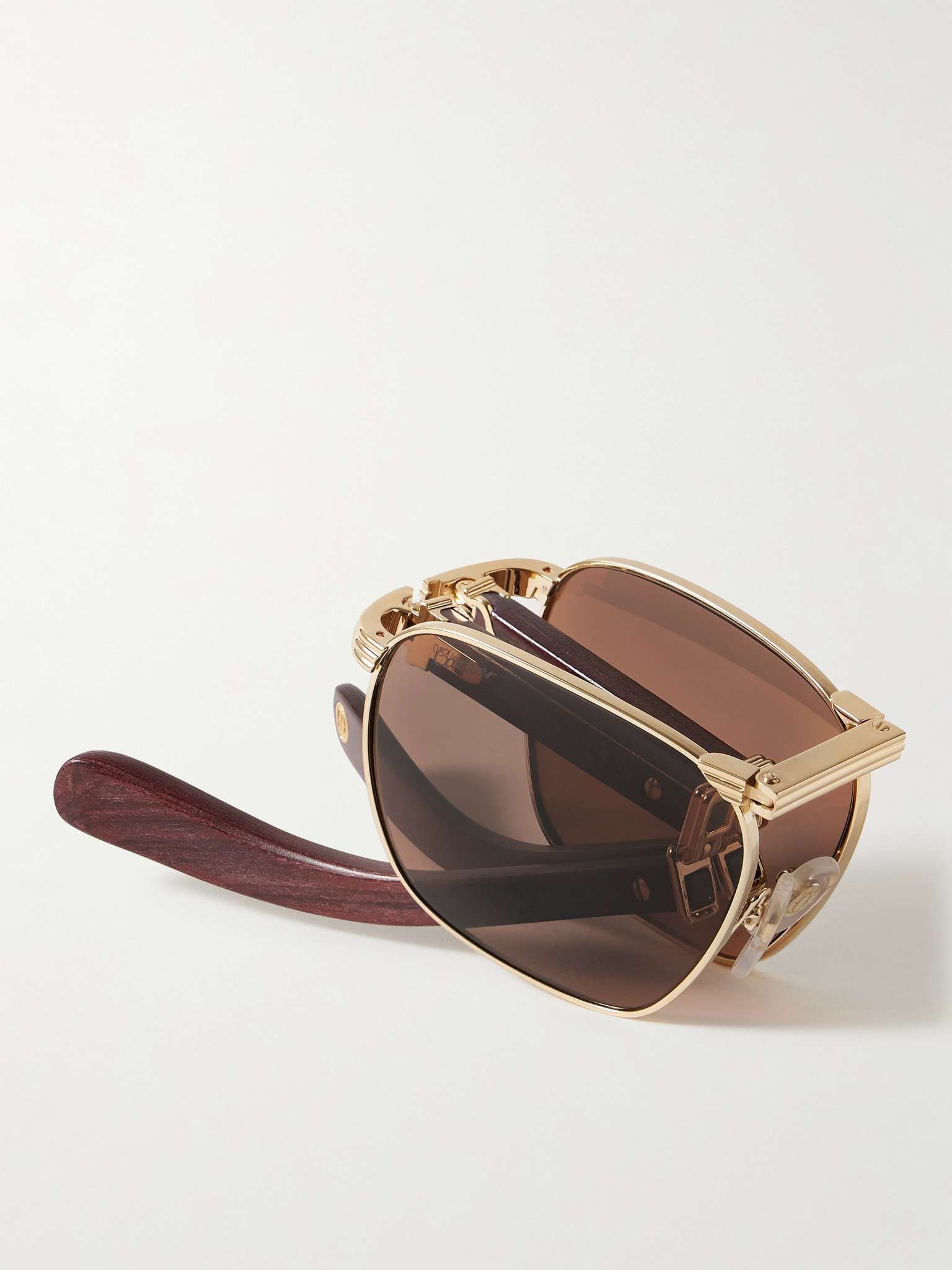 Première Square-Frame Gold-Tone and Wood Sunglasses - 3