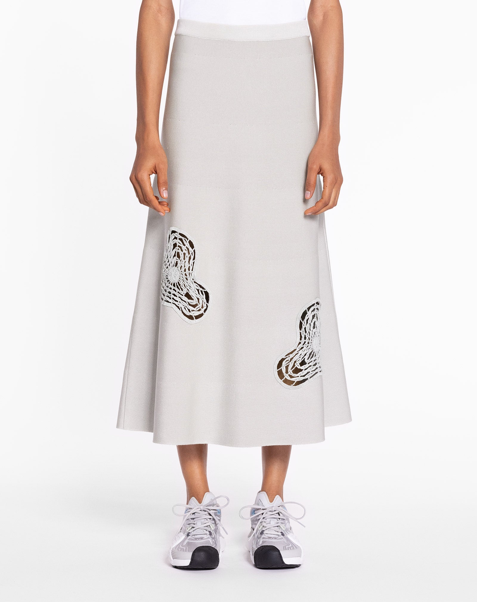 FLARE MIDI SKIRT IN VISCOSE AND MERINO - 3