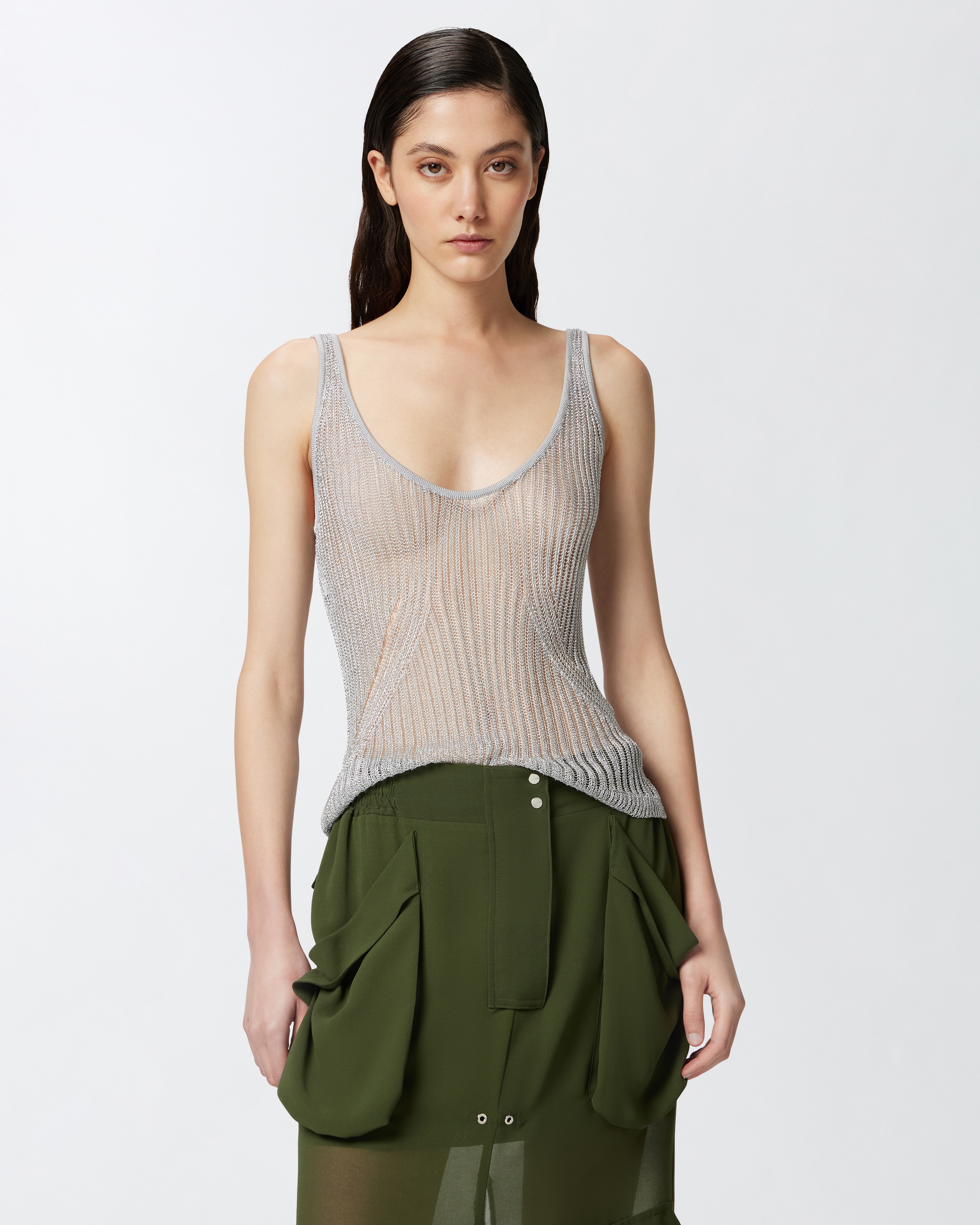TRANSPARENT KNITTED TANK TOP - 2