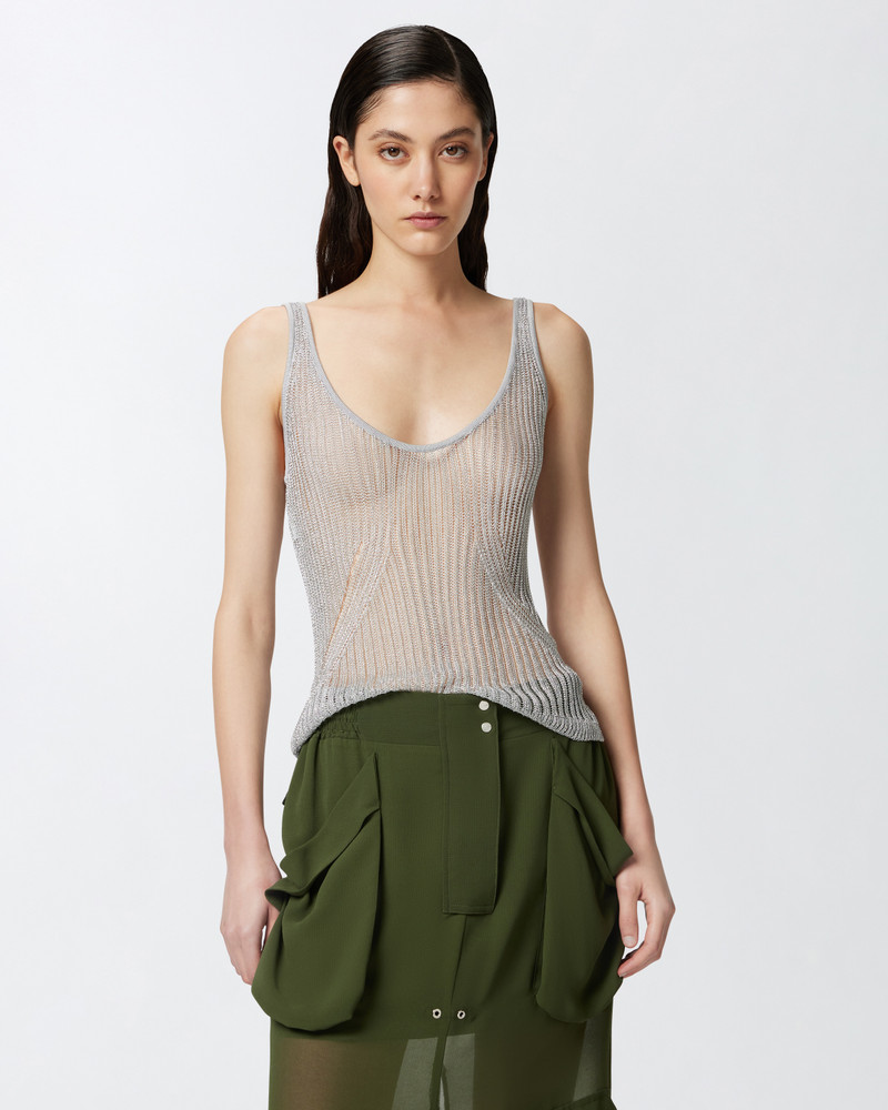 PINKO TRANSPARENT KNITTED TANK TOP outlook