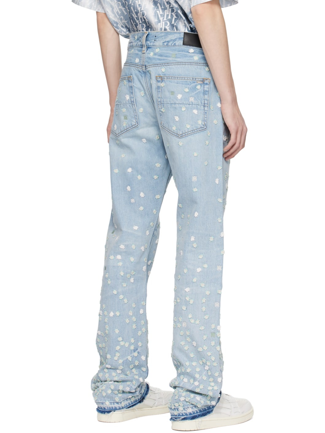 Blue Floral Jeans - 3