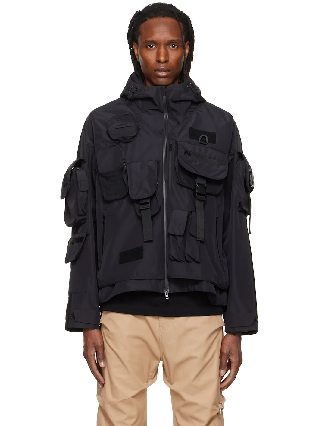 Black Military Shell Jacket - 1