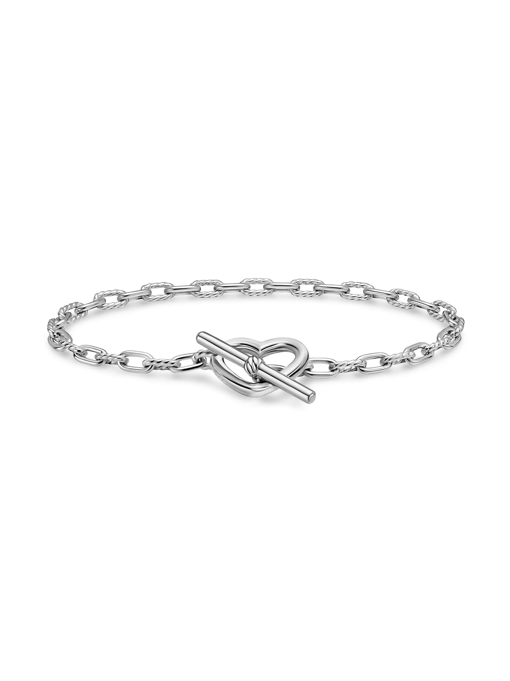 Women's DY Madison Heart Toggle Chain Bracelet in Sterling Silver, 3MM - Silver - 1